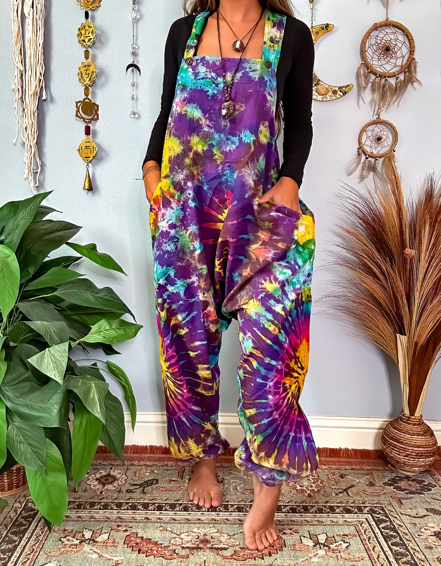 NEBULA TIE DYE OVERALLS