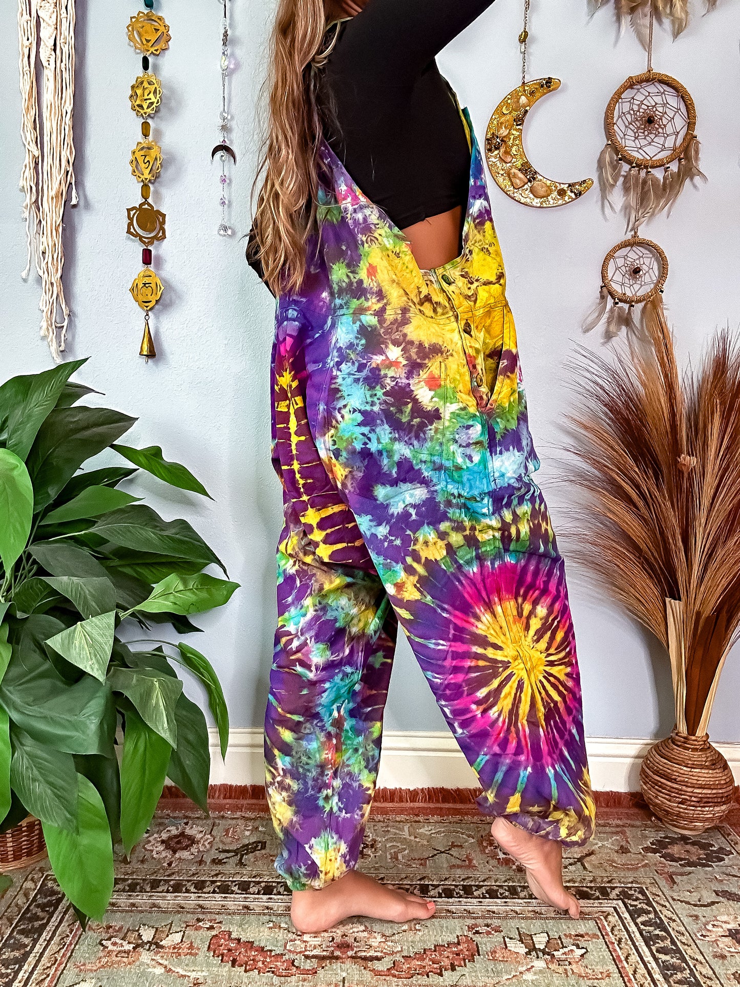 NEBULA TIE DYE OVERALLS