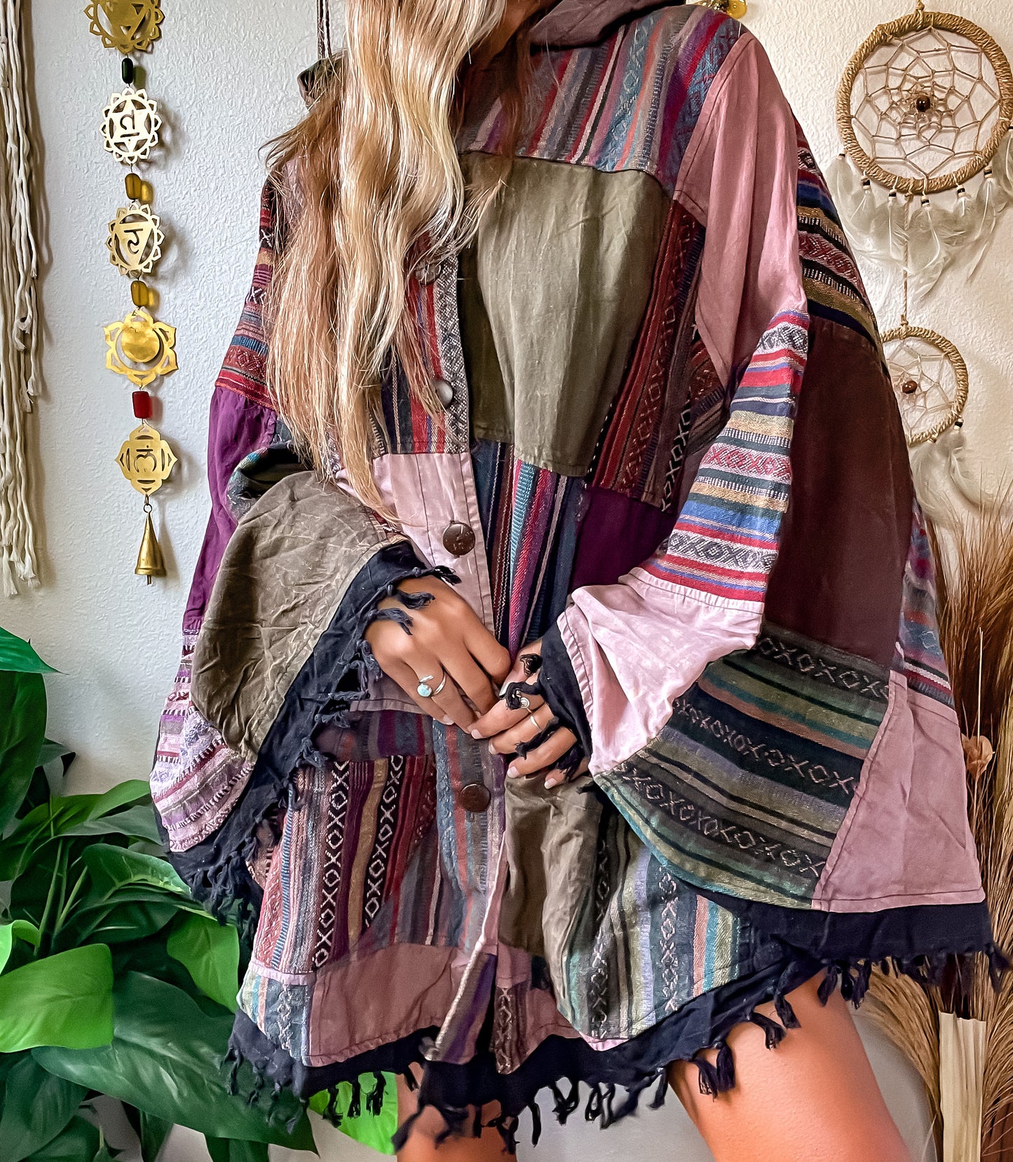 BERKELEY HOODED PONCHO - EARTH