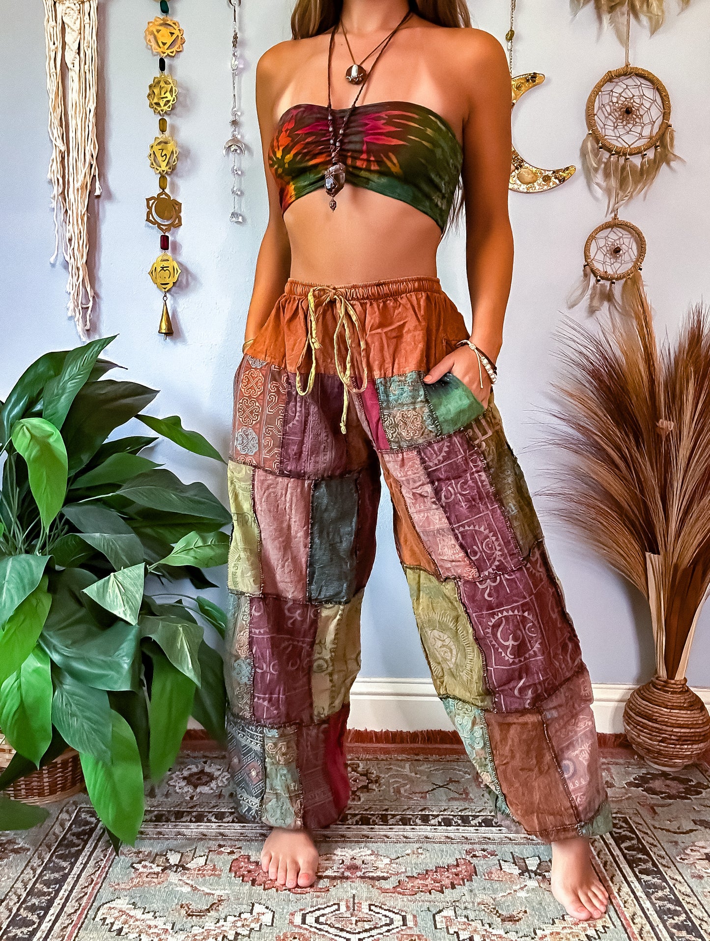 WOODLAND HAREM TROUSERS - RUST
