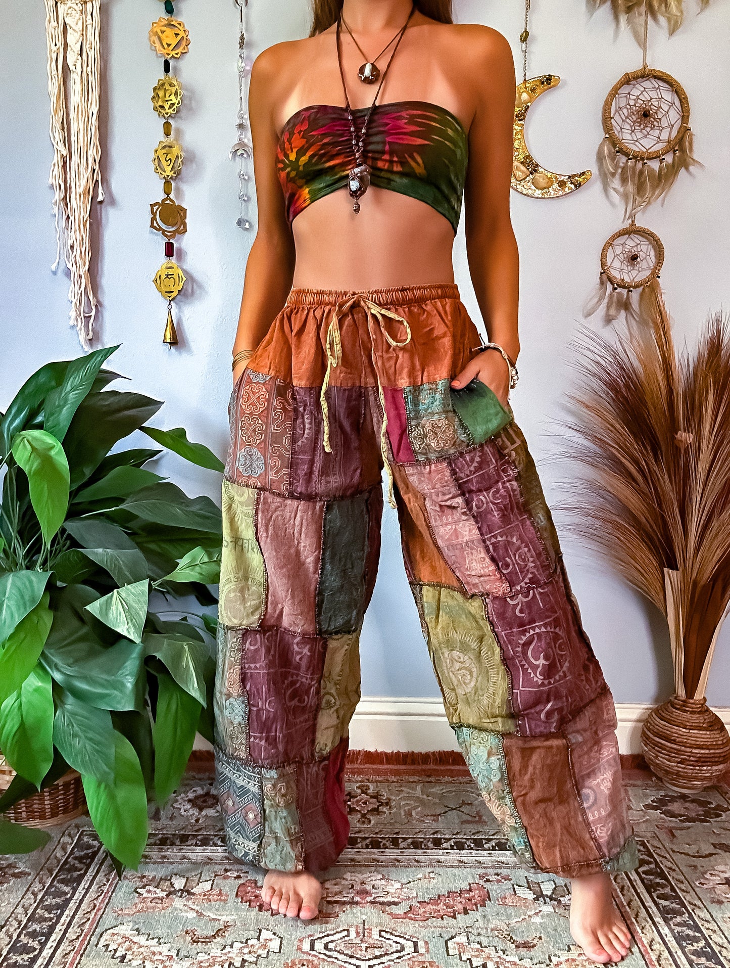 WOODLAND HAREM TROUSERS - RUST