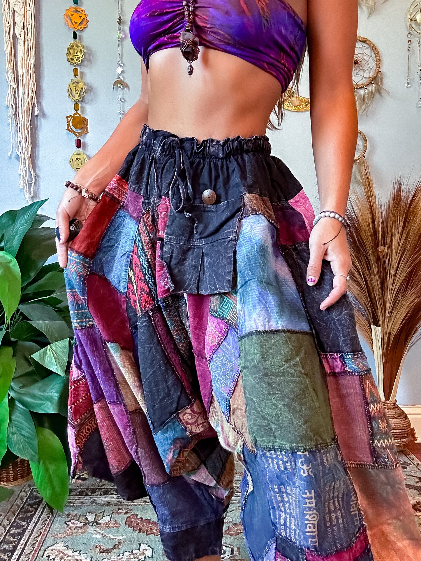 WOODLAND DROP CROTCH HAREM TROUSERS - STONE