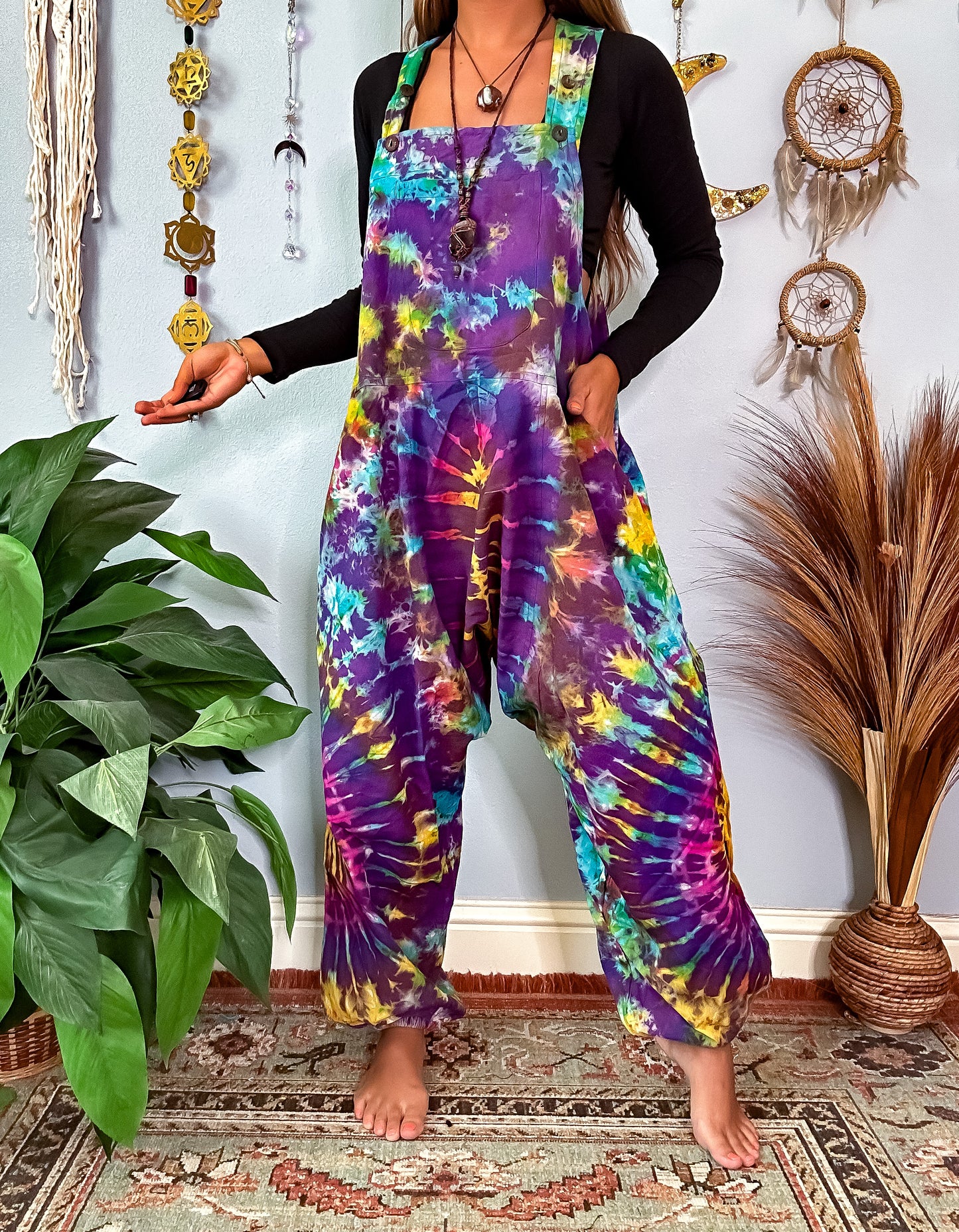 NEBULA TIE DYE OVERALLS