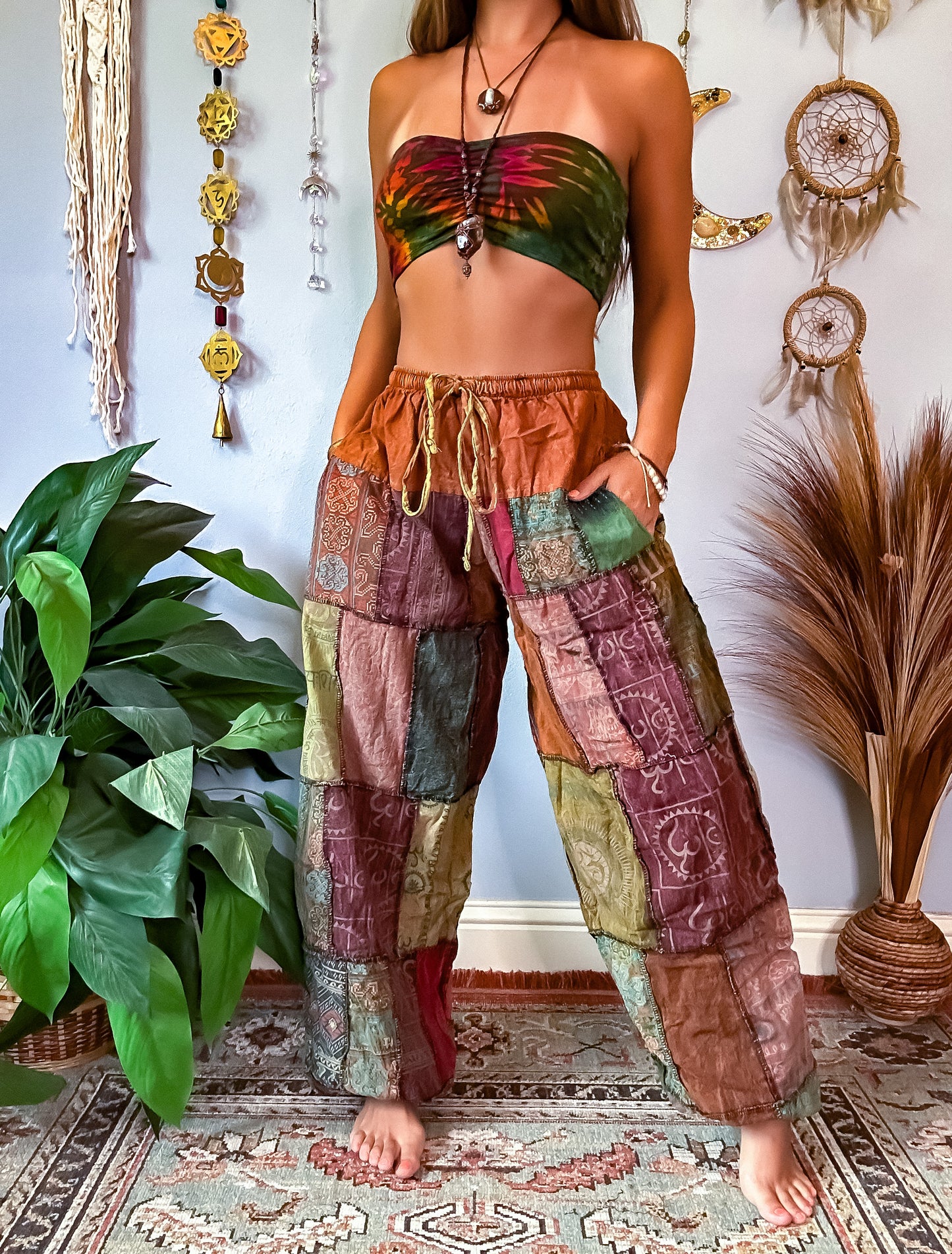 WOODLAND HAREM TROUSERS - RUST