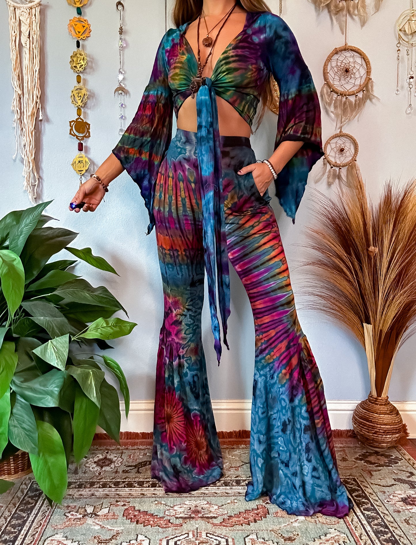 AURORA BELL BOTTOMS - TURQUOISE
