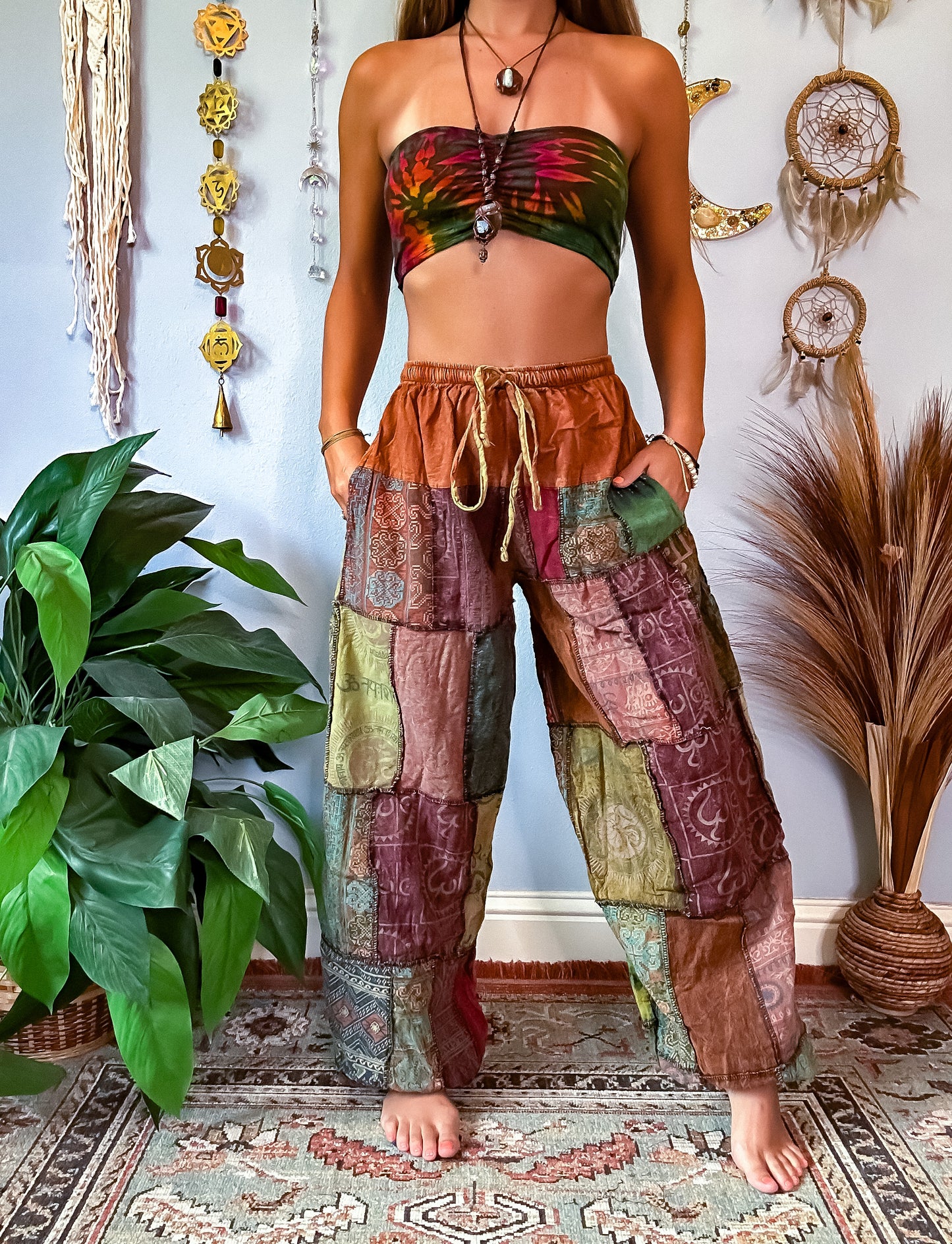 WOODLAND HAREM TROUSERS - RUST