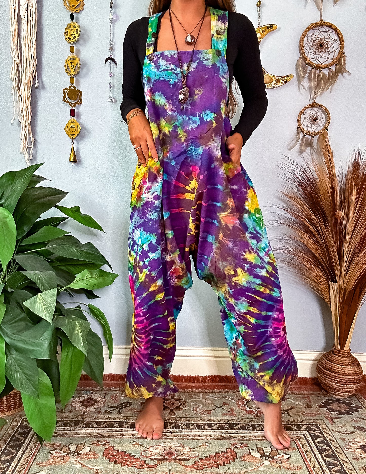 NEBULA TIE DYE OVERALLS