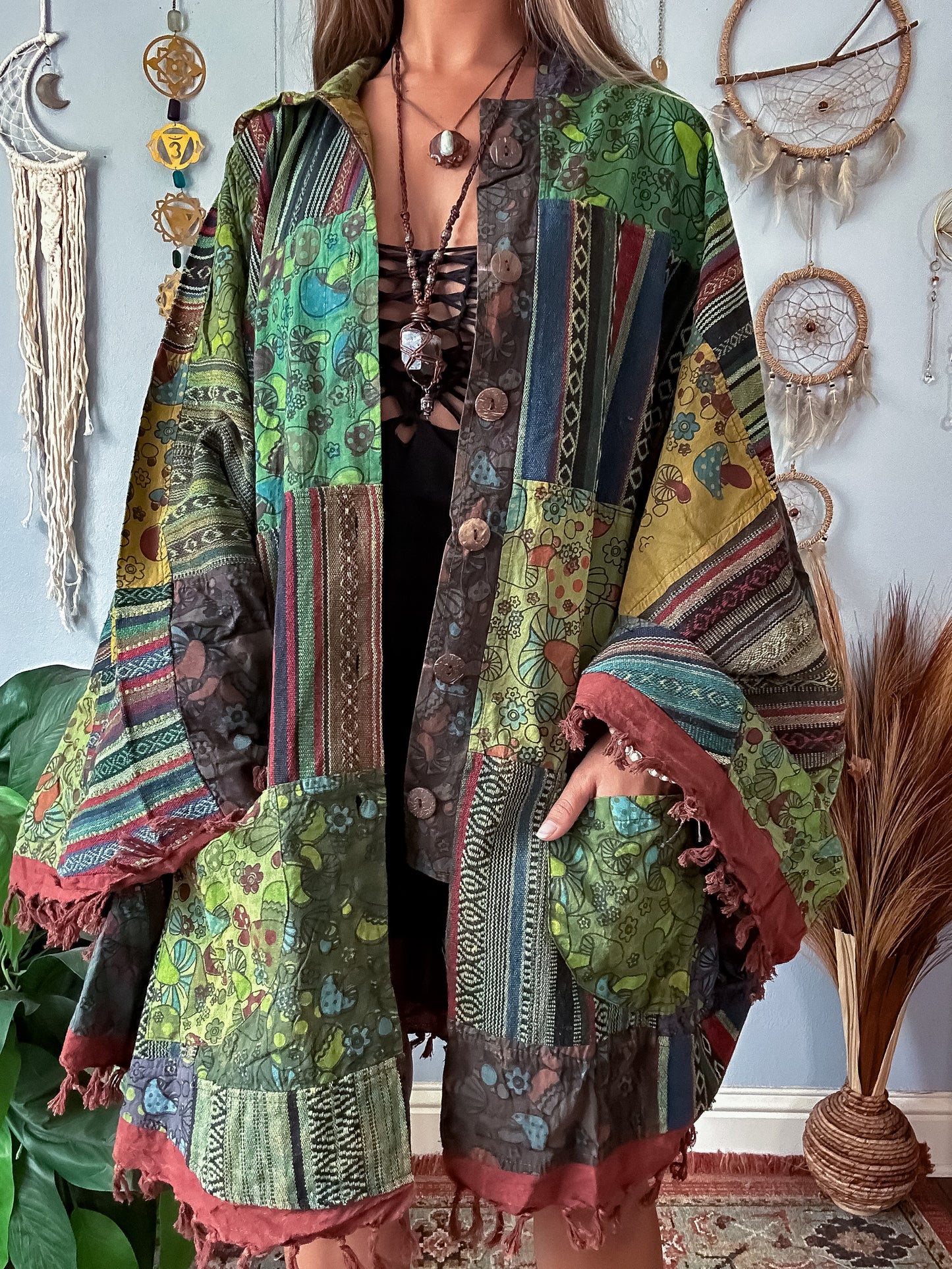 MUSHROOM PATCH PONCHO - FOREST
