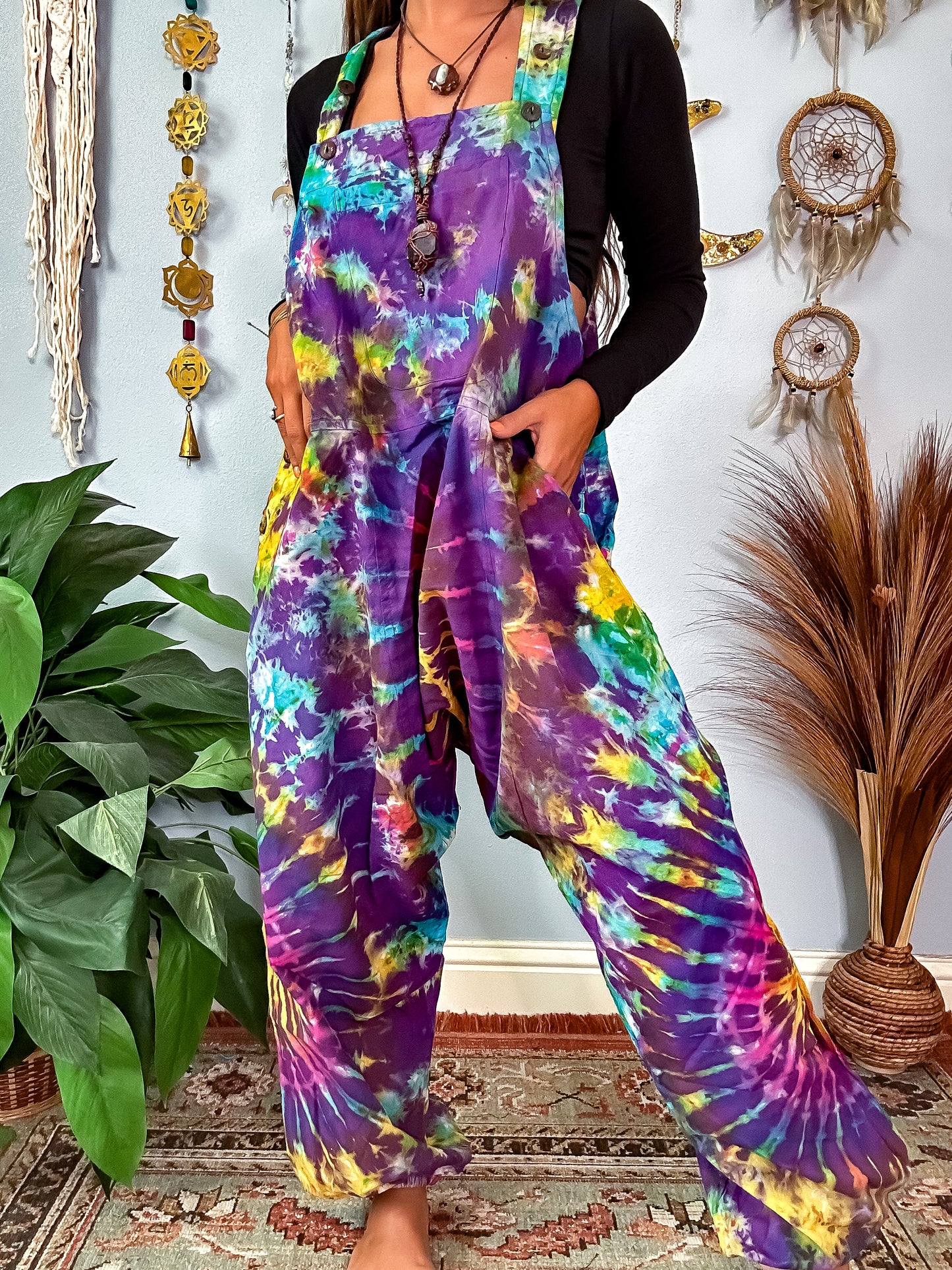 NEBULA TIE DYE OVERALLS