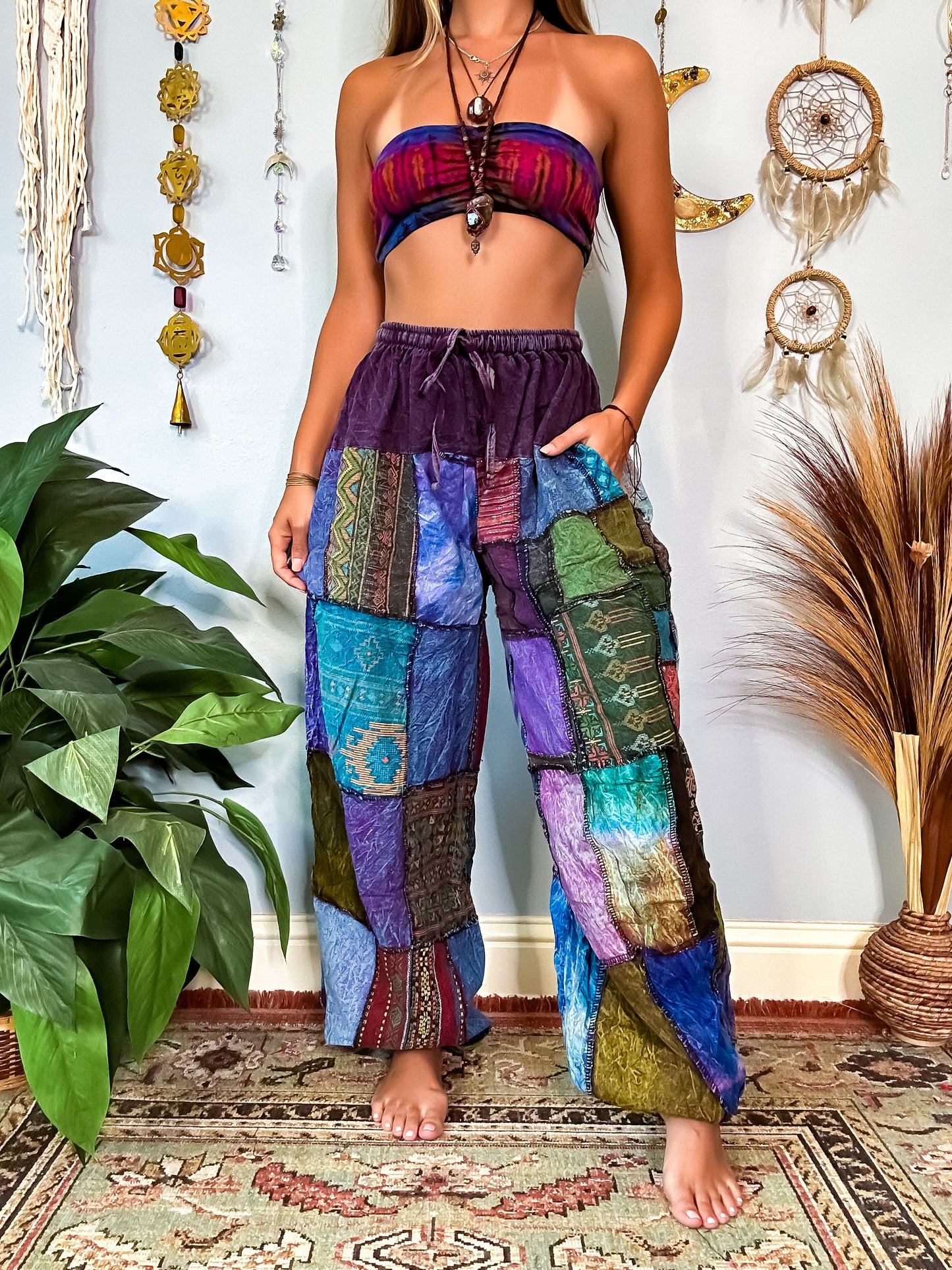 WOODLAND HAREM TROUSERS - BERRY