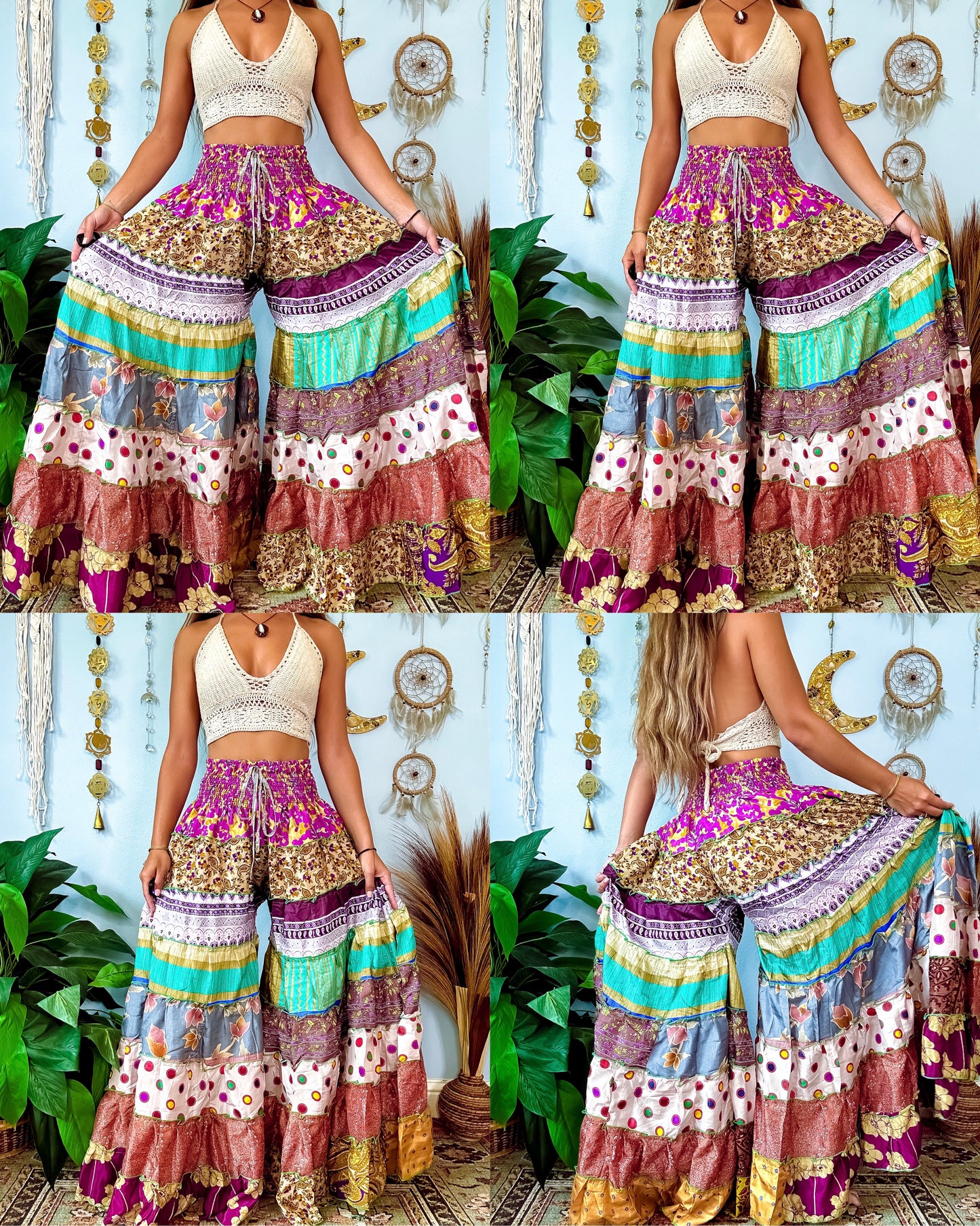PATCHWORK TIERED PANTS