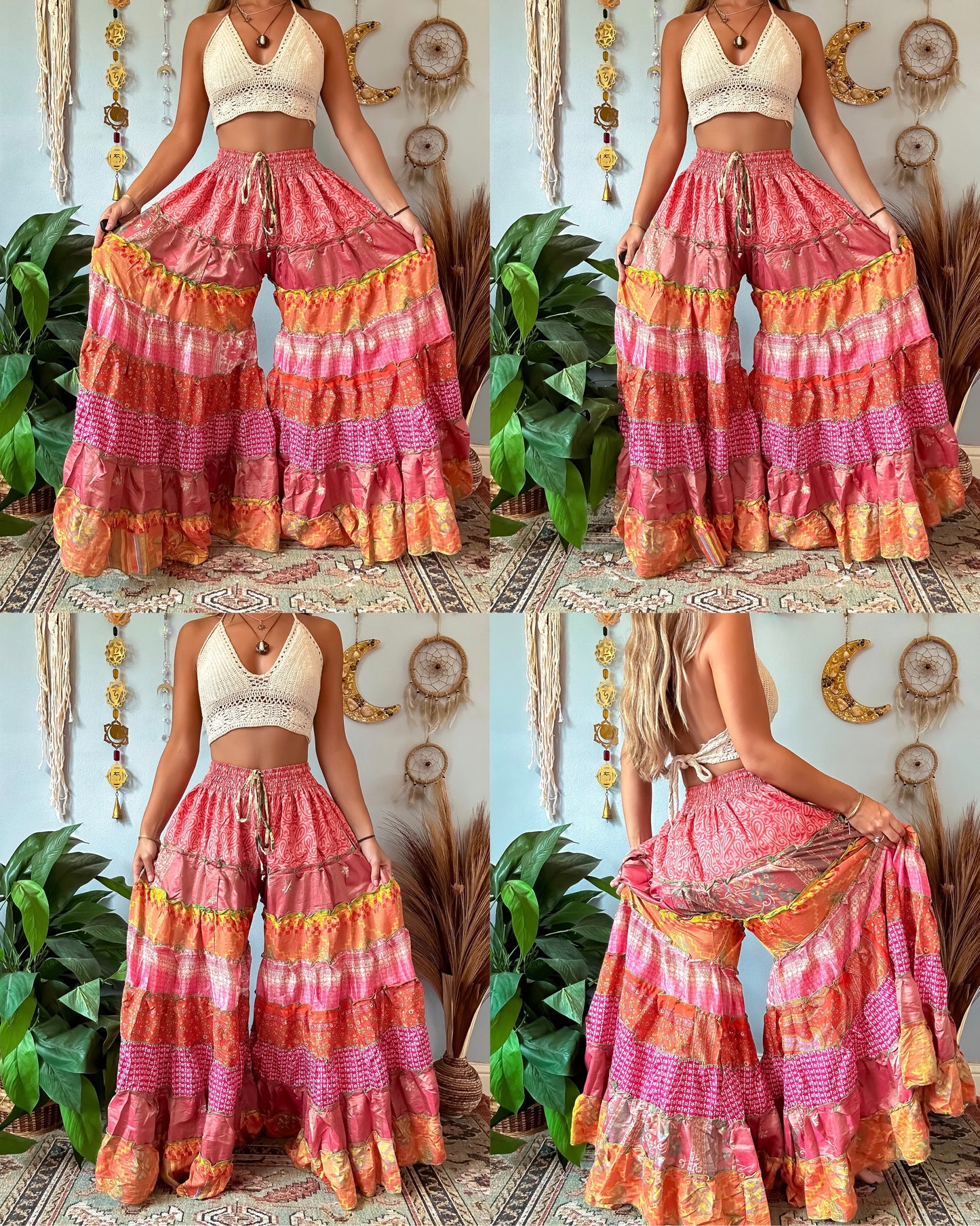 PATCHWORK TIERED PANTS