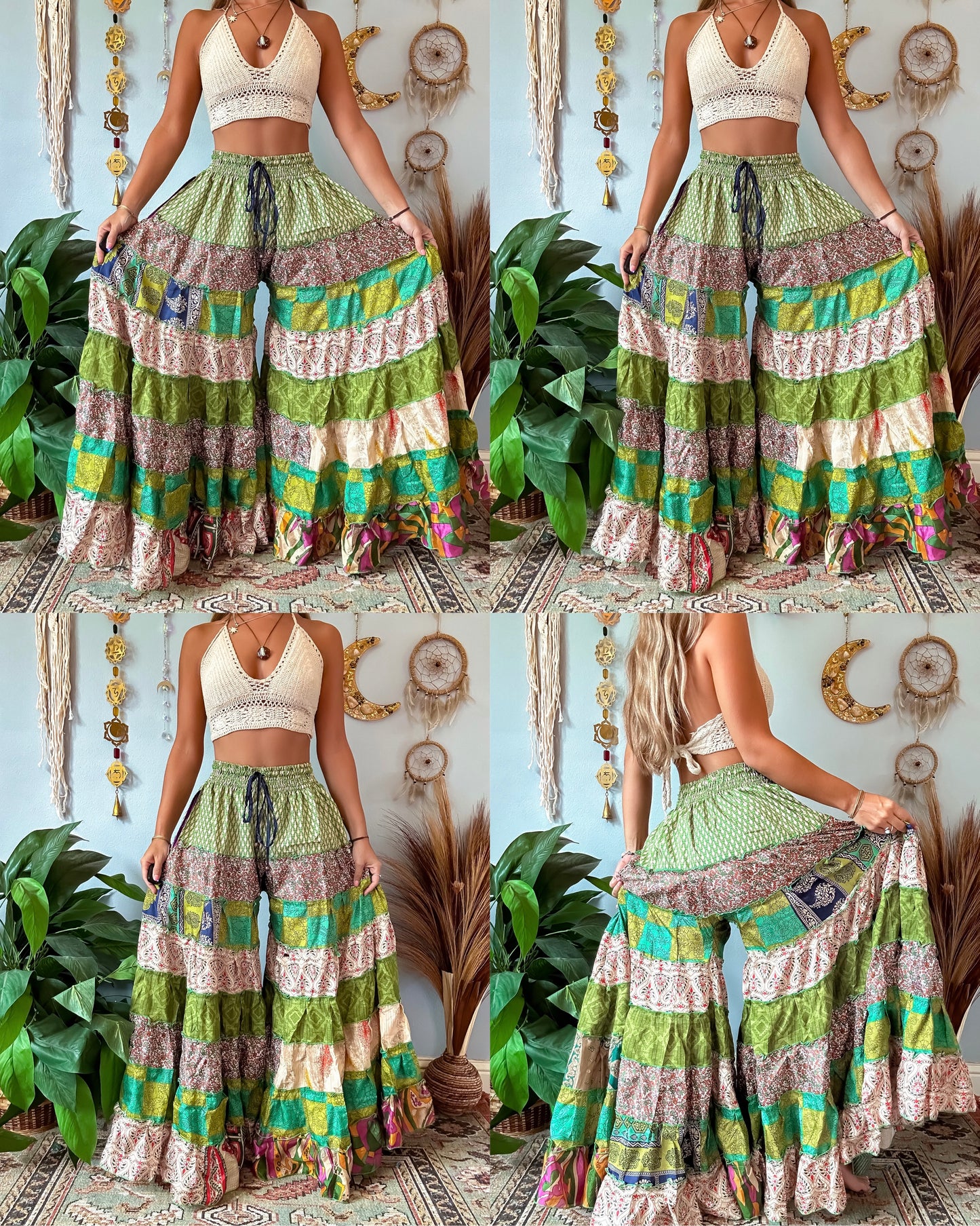 PATCHWORK TIERED PANTS