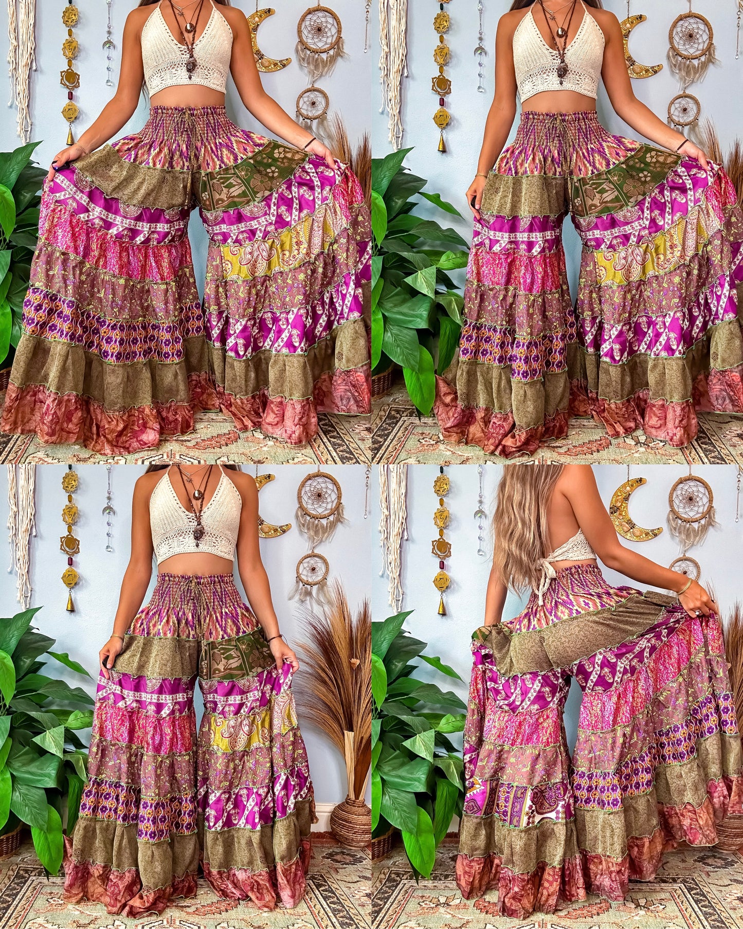PATCHWORK TIERED PANTS