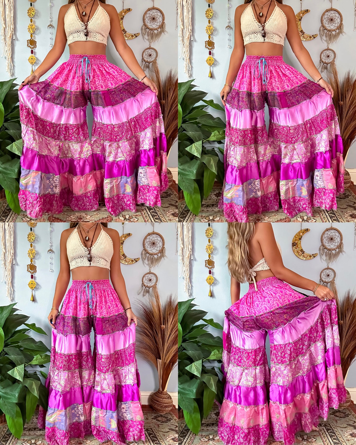 PATCHWORK TIERED PANTS