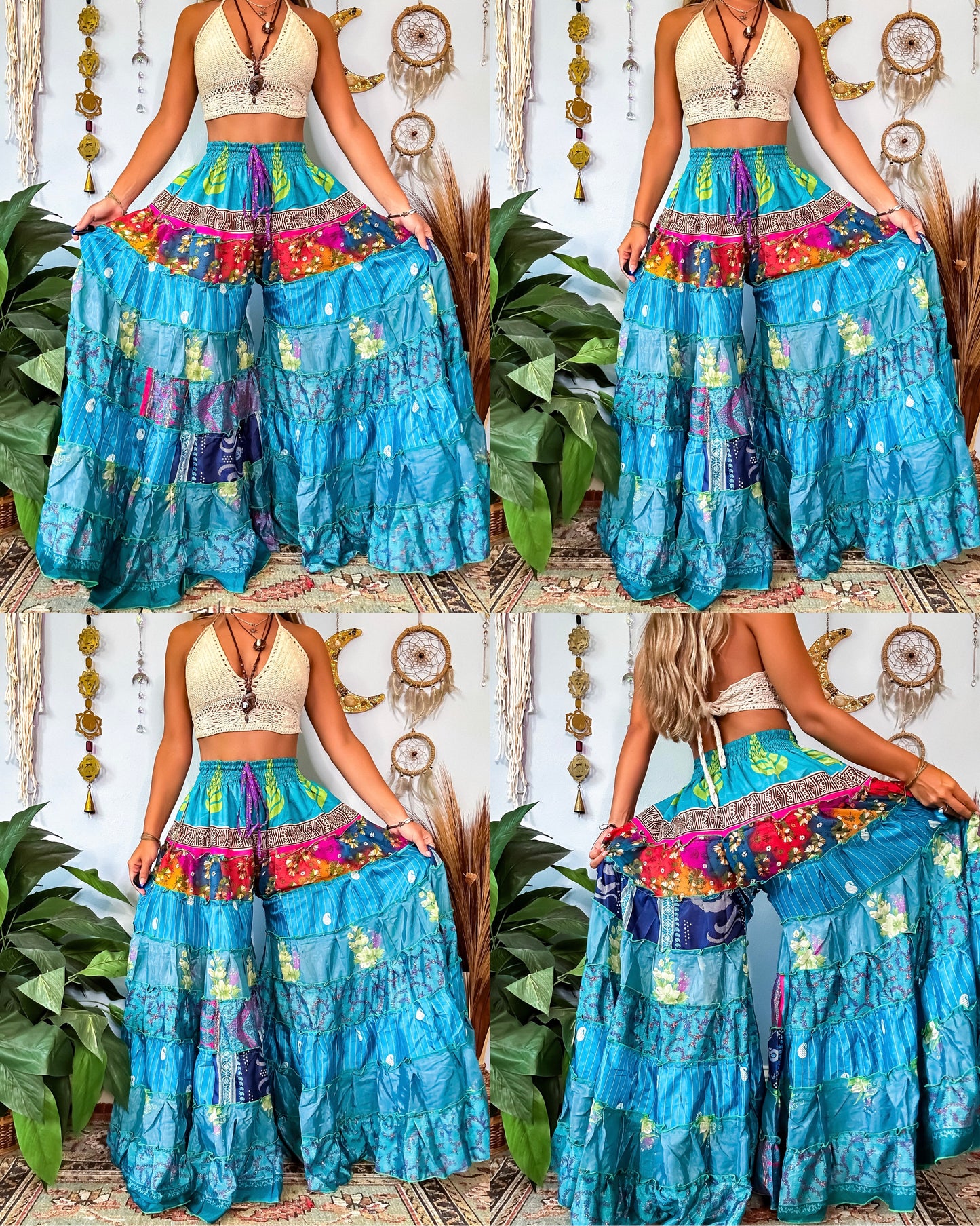 PATCHWORK TIERED PANTS
