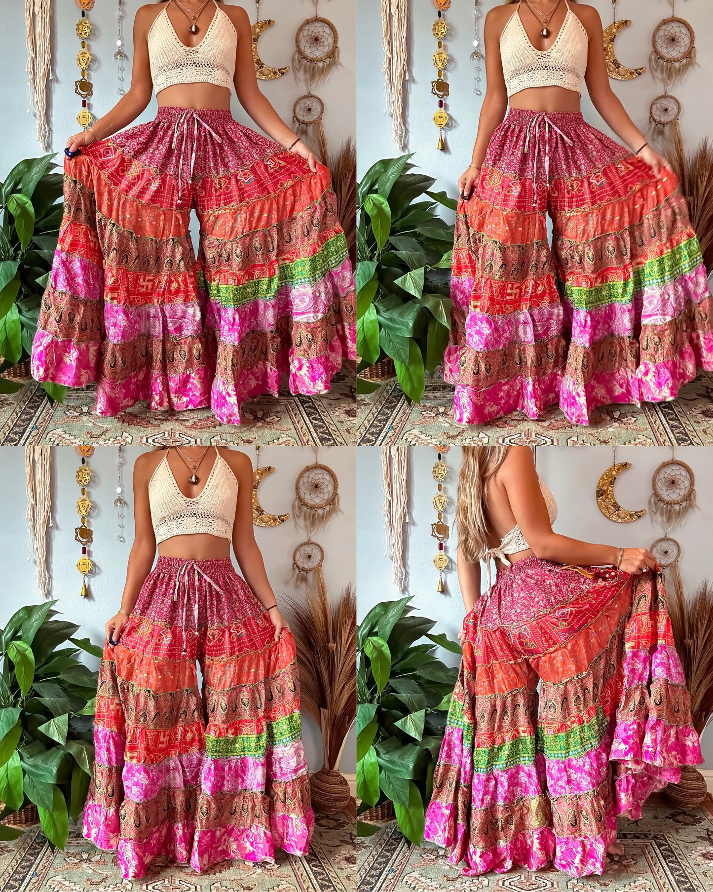 PATCHWORK TIERED PANTS