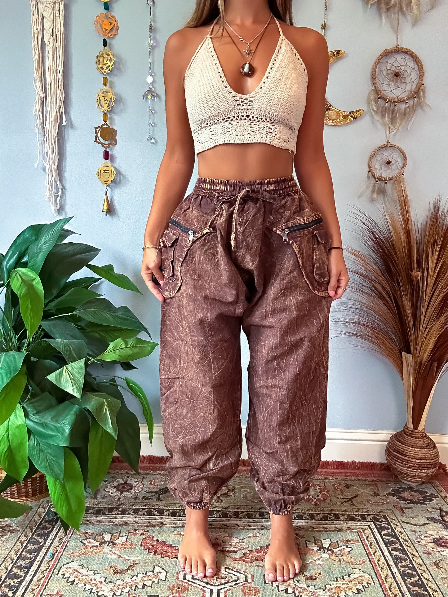 CEDAR HAREM TROUSERS - EARTH