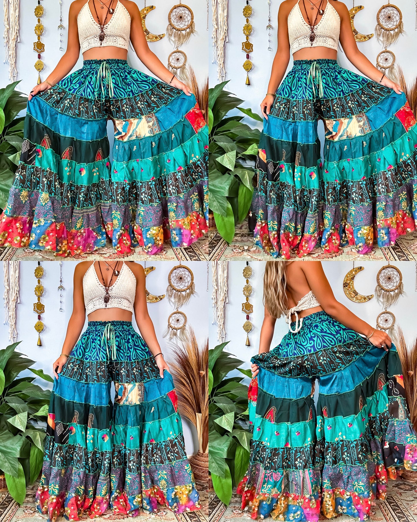 PATCHWORK TIERED PANTS
