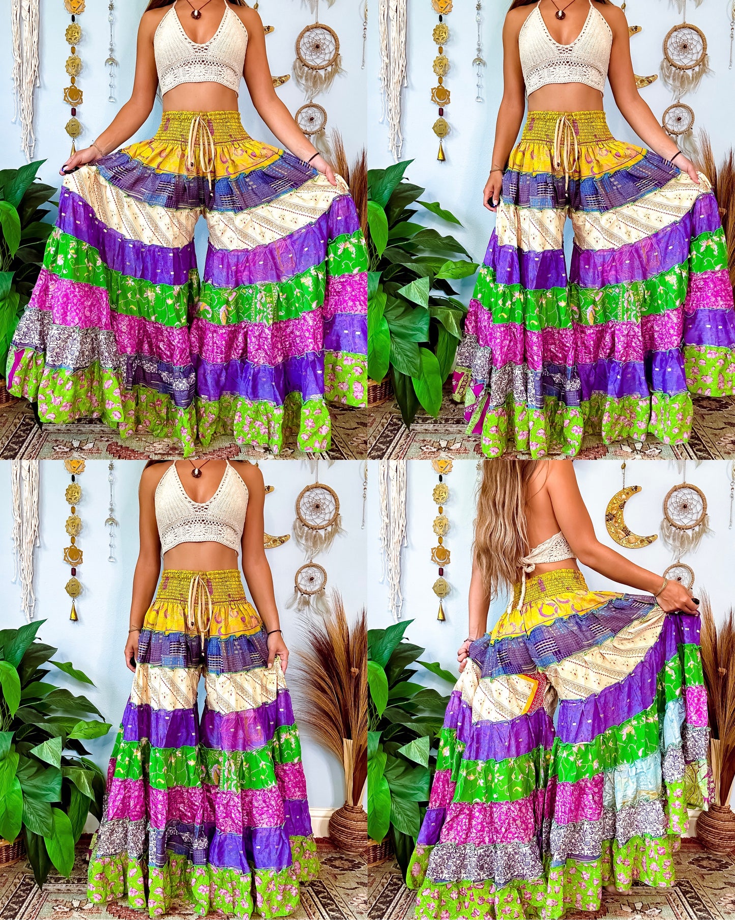 PATCHWORK TIERED PANTS
