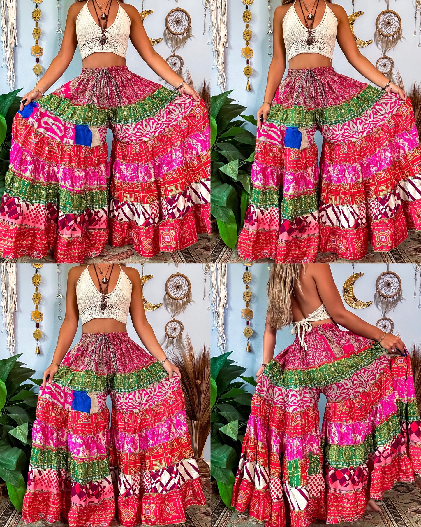 PATCHWORK TIERED PANTS