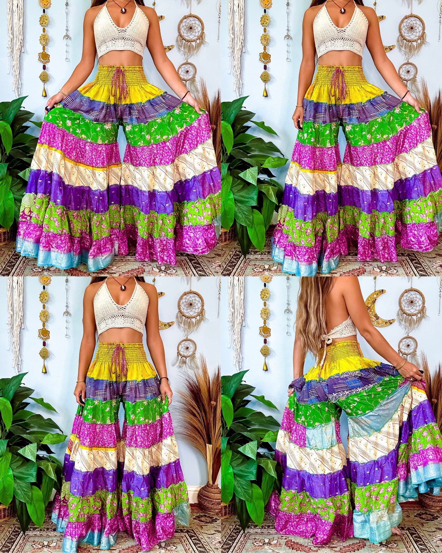 PATCHWORK TIERED PANTS