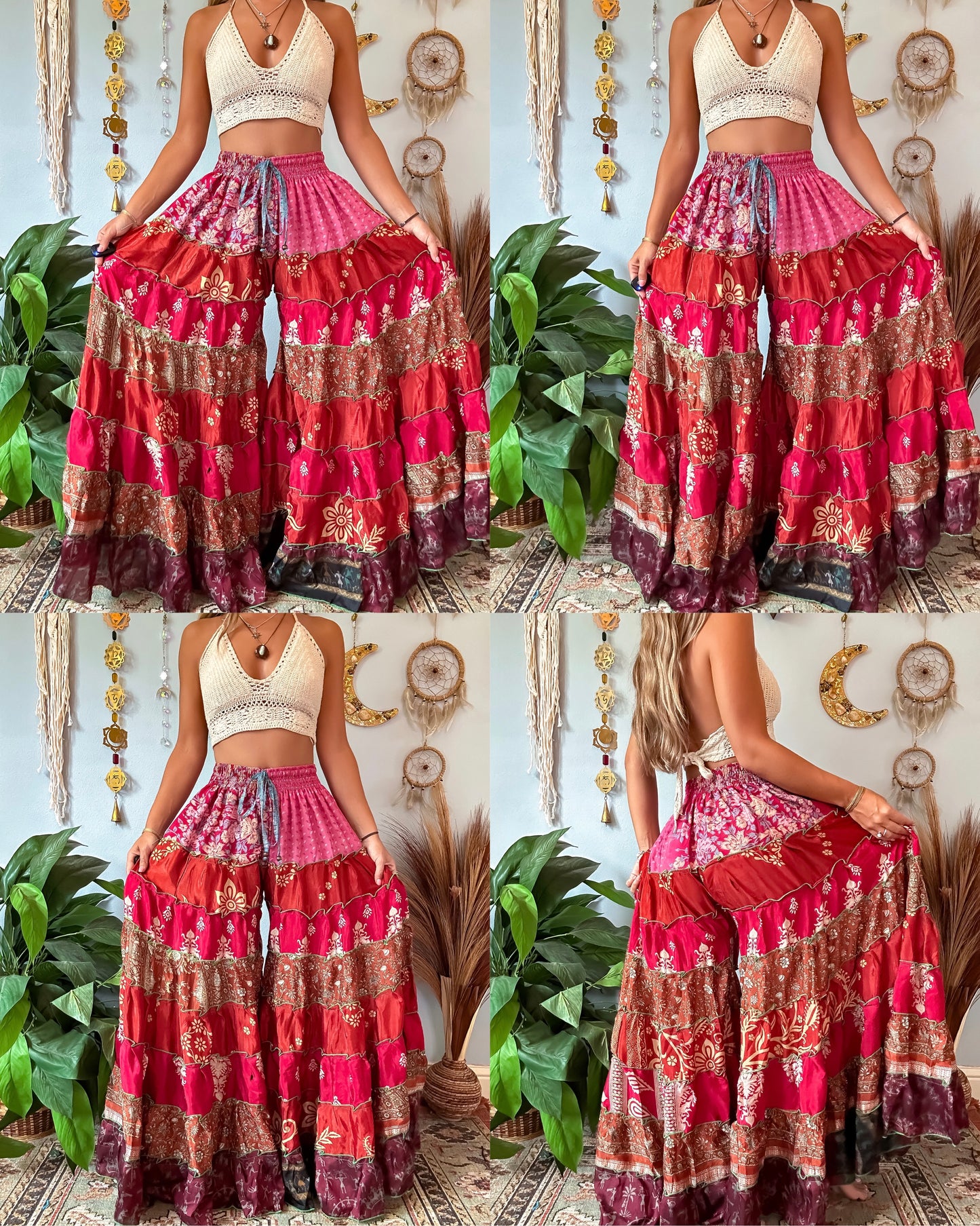 PATCHWORK TIERED PANTS