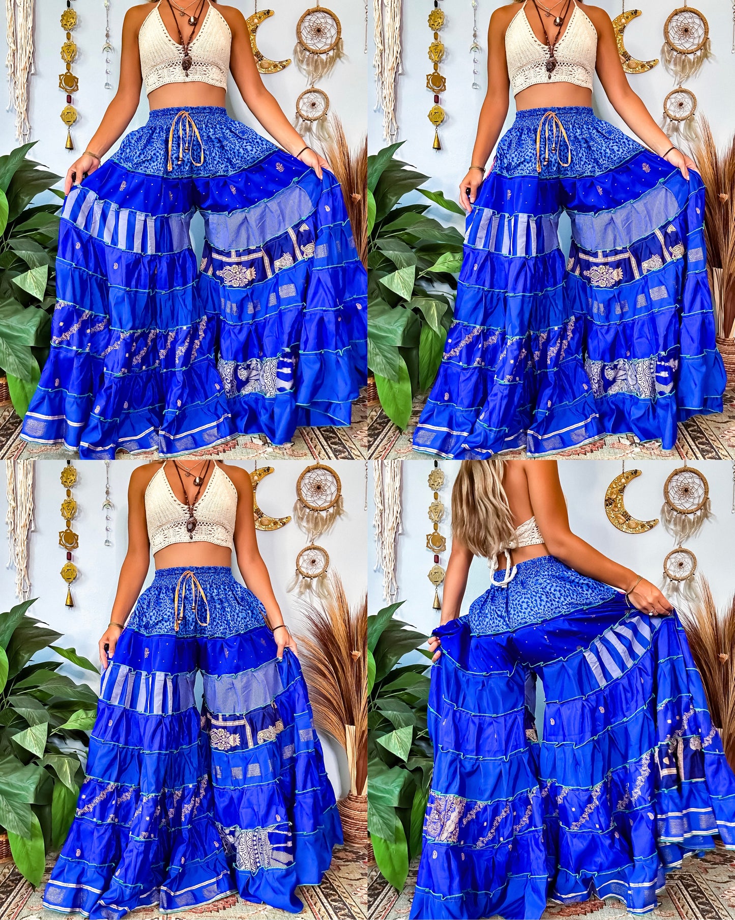 PATCHWORK TIERED PANTS