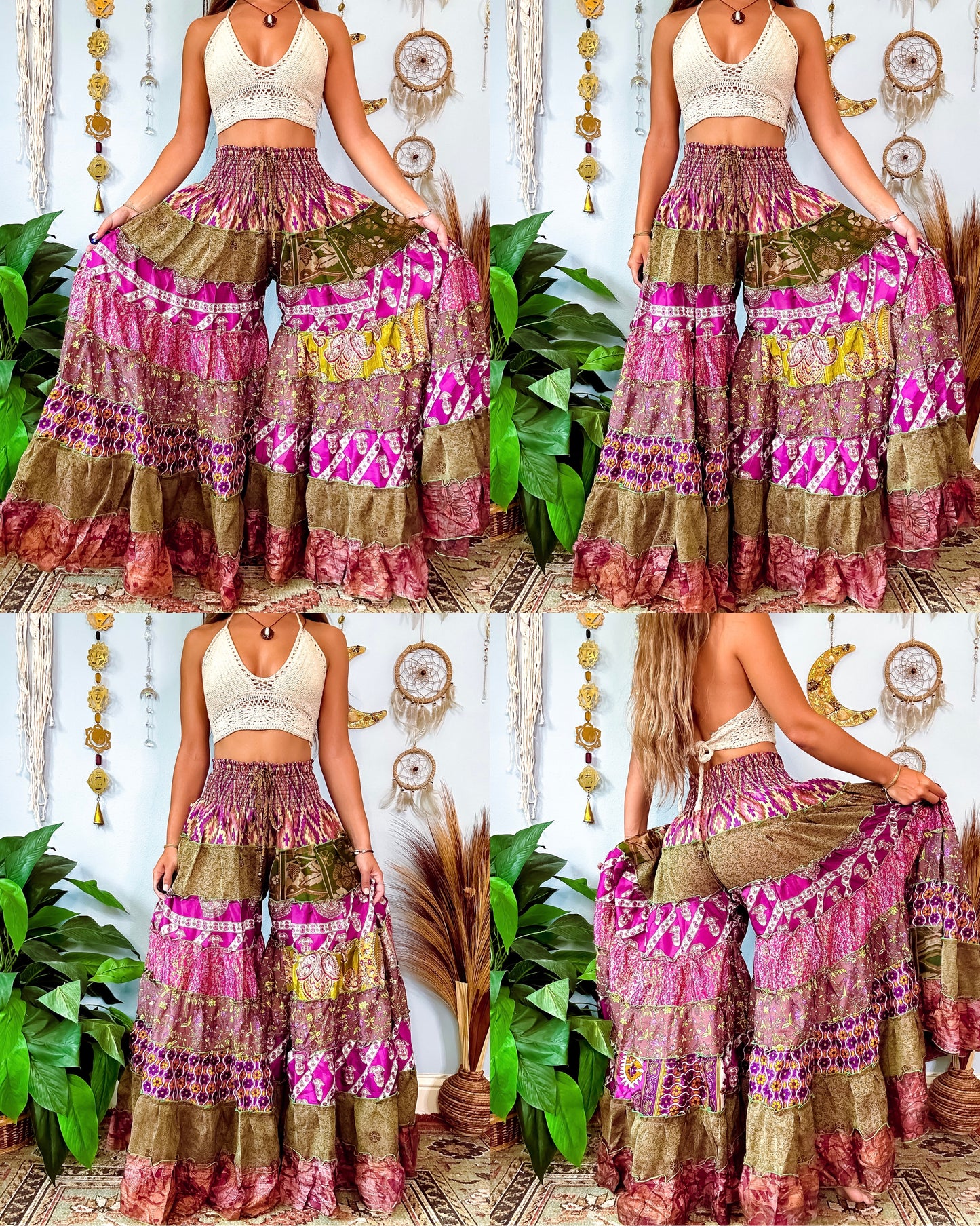 PATCHWORK TIERED PANTS