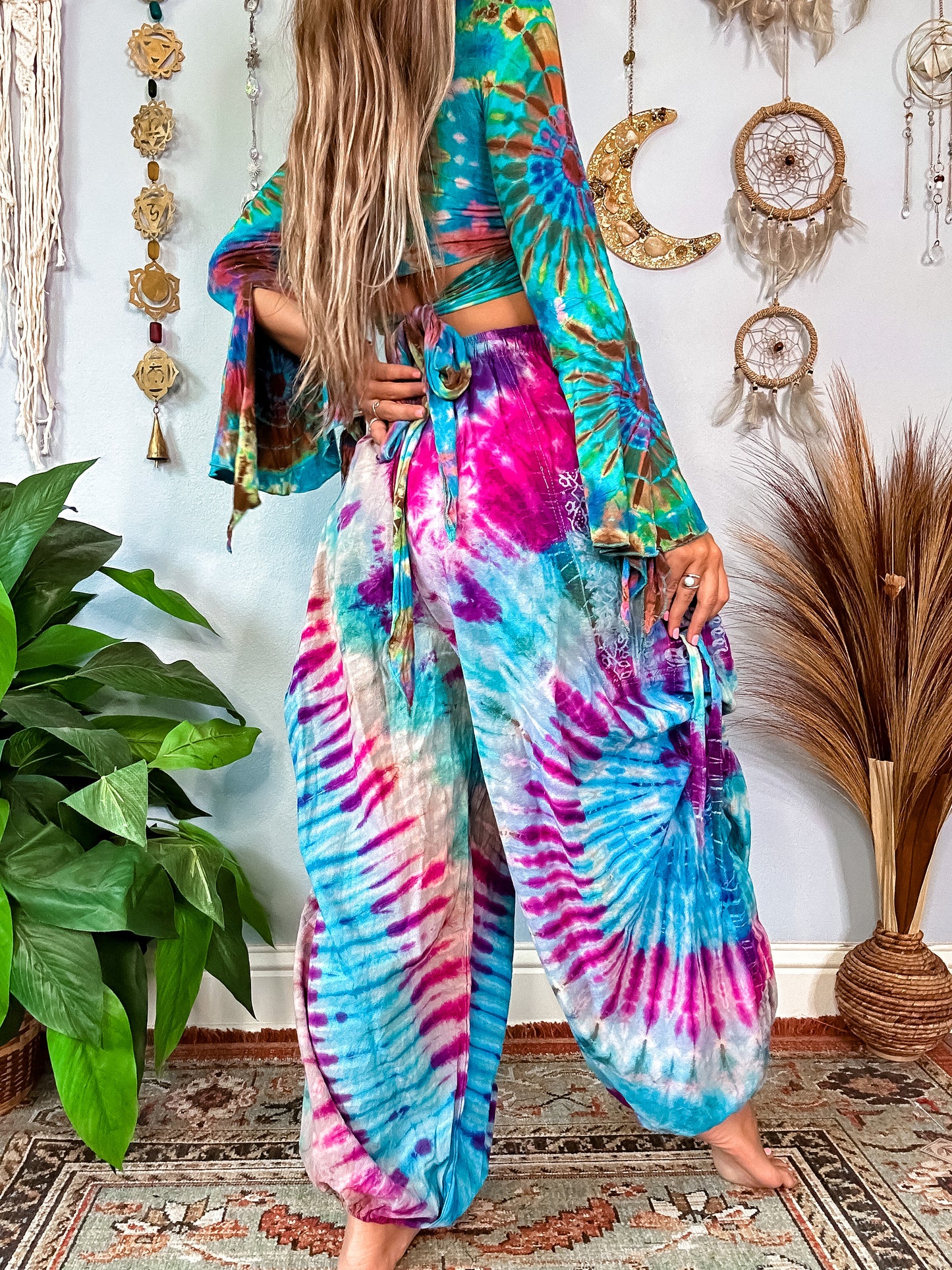 NALANI HAREM TROUSERS - PINK & BLUE