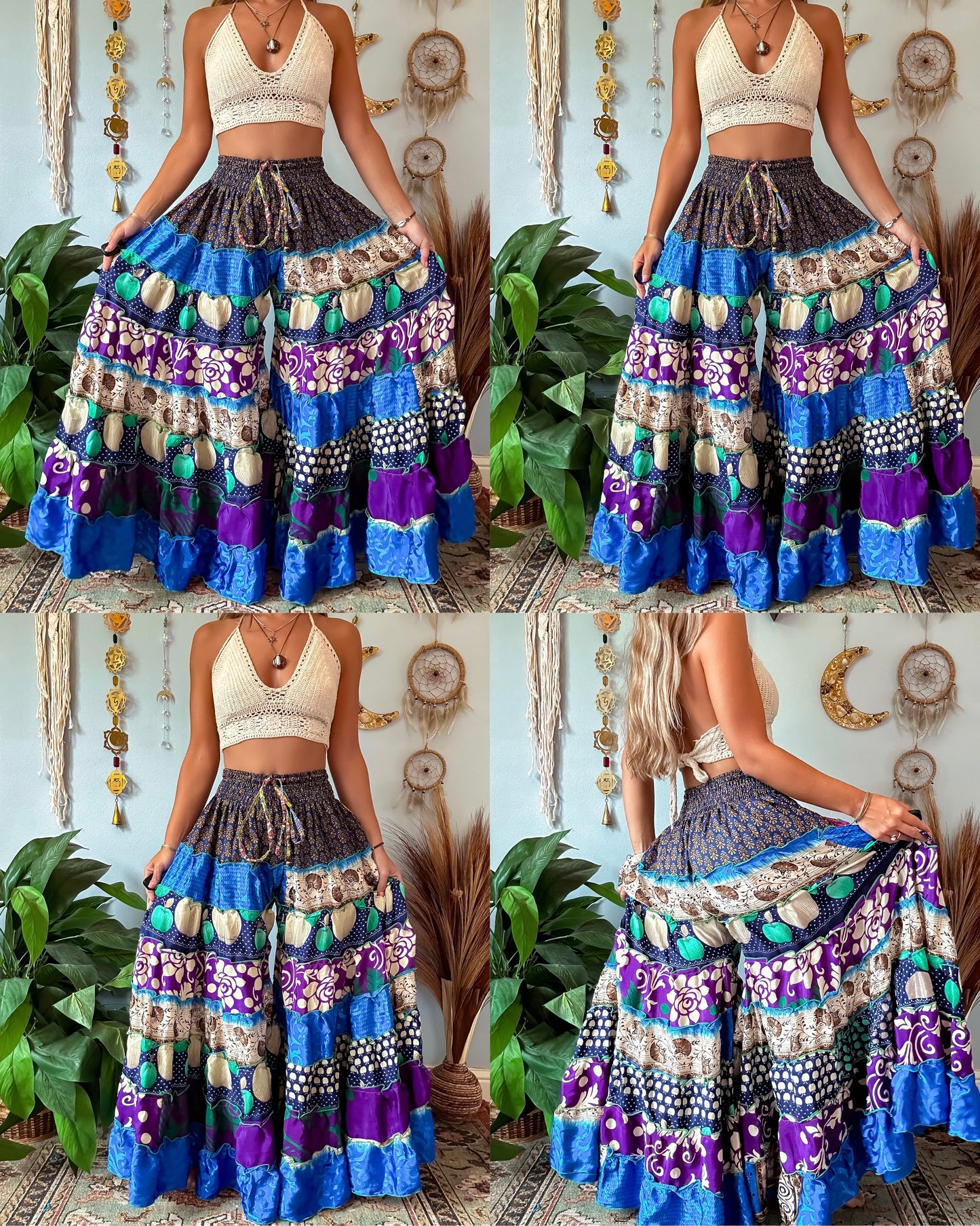 PATCHWORK TIERED PANTS