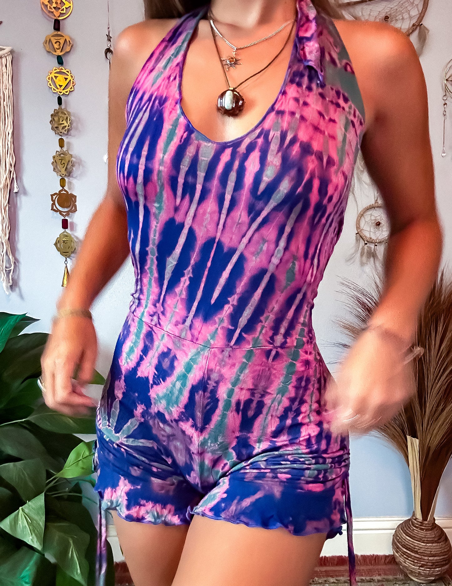 CORA HOODED ROMPER - NAVY