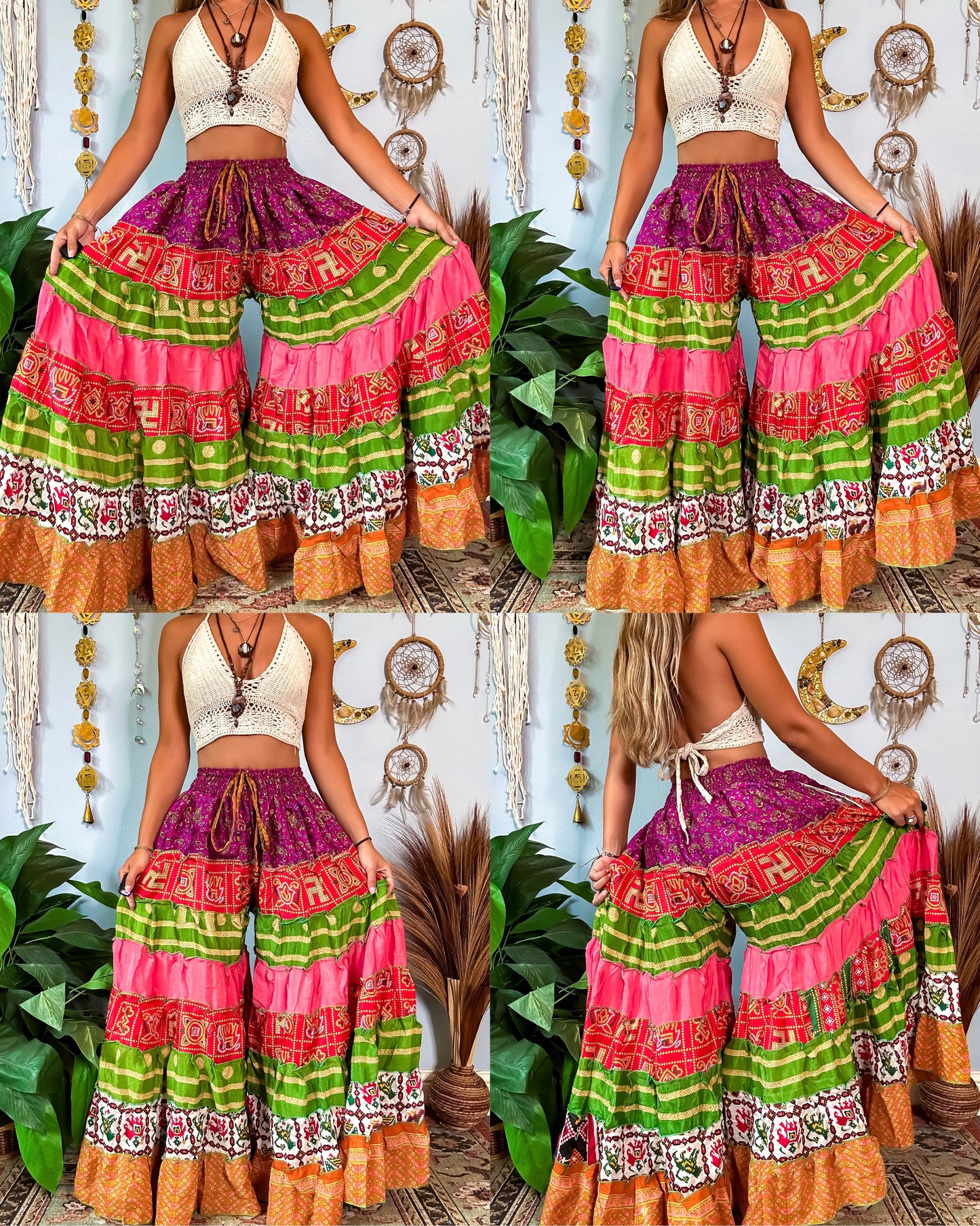 PATCHWORK TIERED PANTS