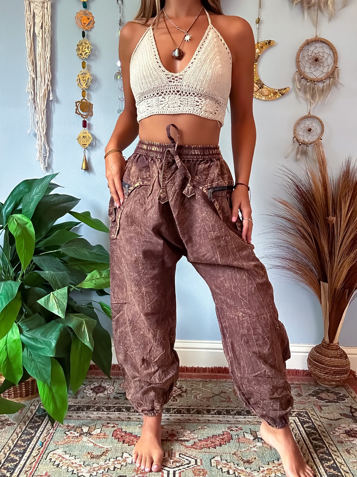 CEDAR HAREM TROUSERS - EARTH
