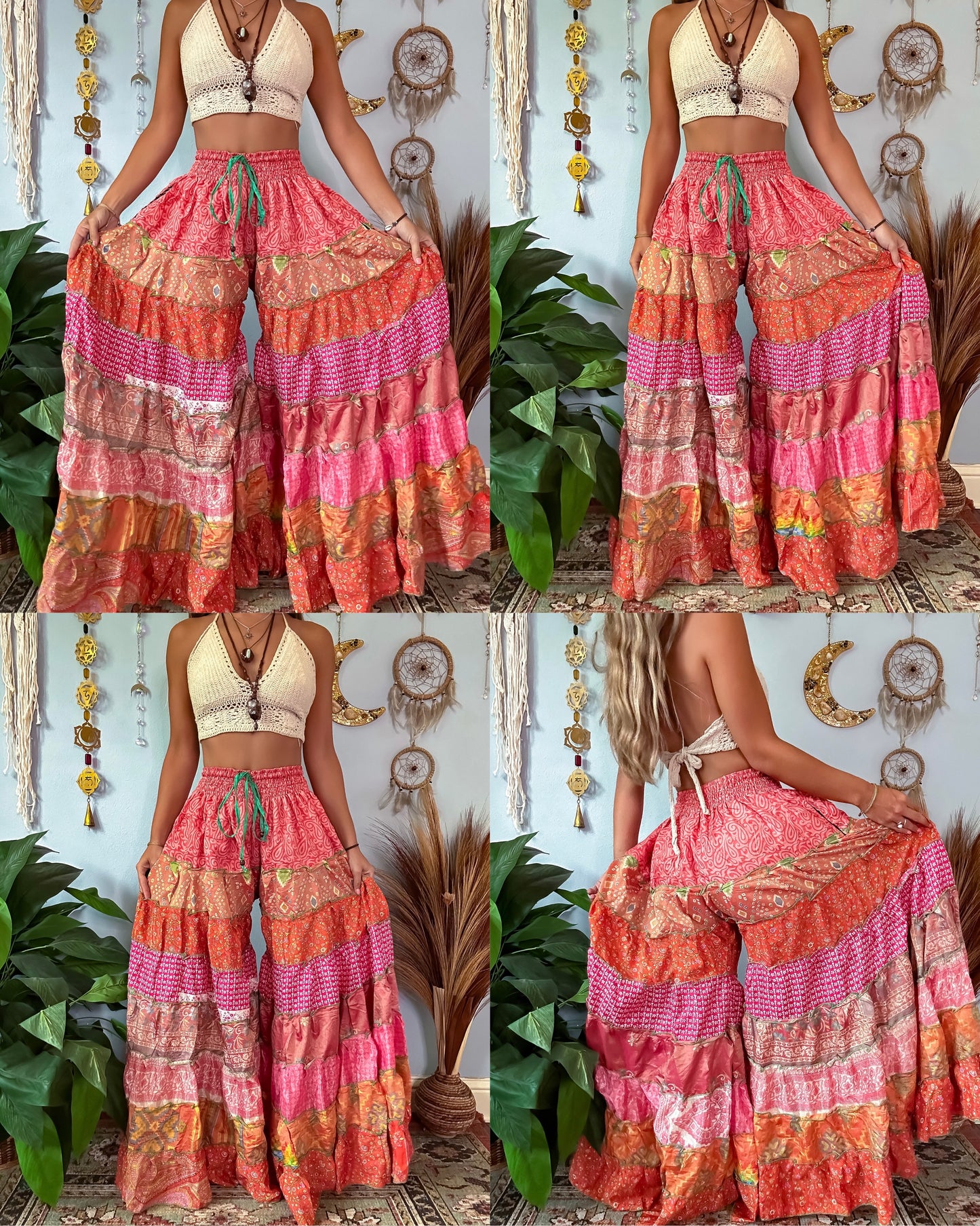 PATCHWORK TIERED PANTS