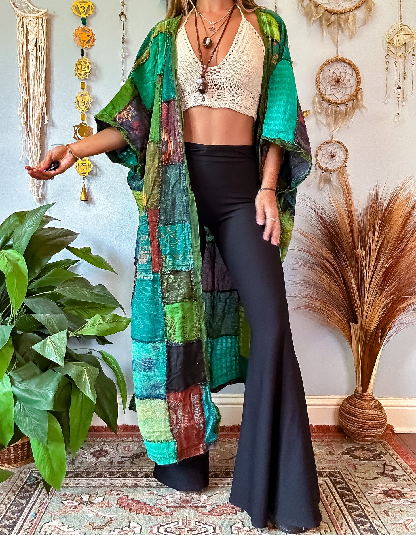 WOODLAND PATCHWORK DUSTER - FOREST TONED