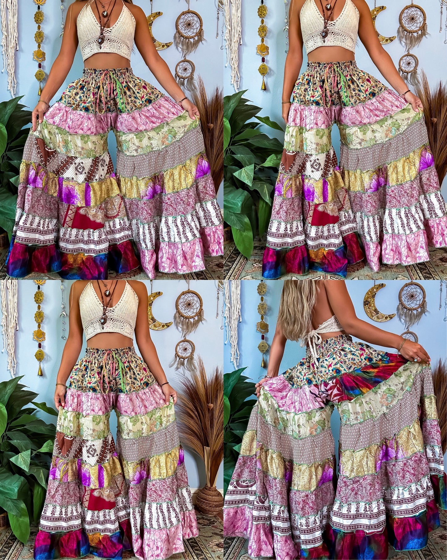 PATCHWORK TIERED PANTS