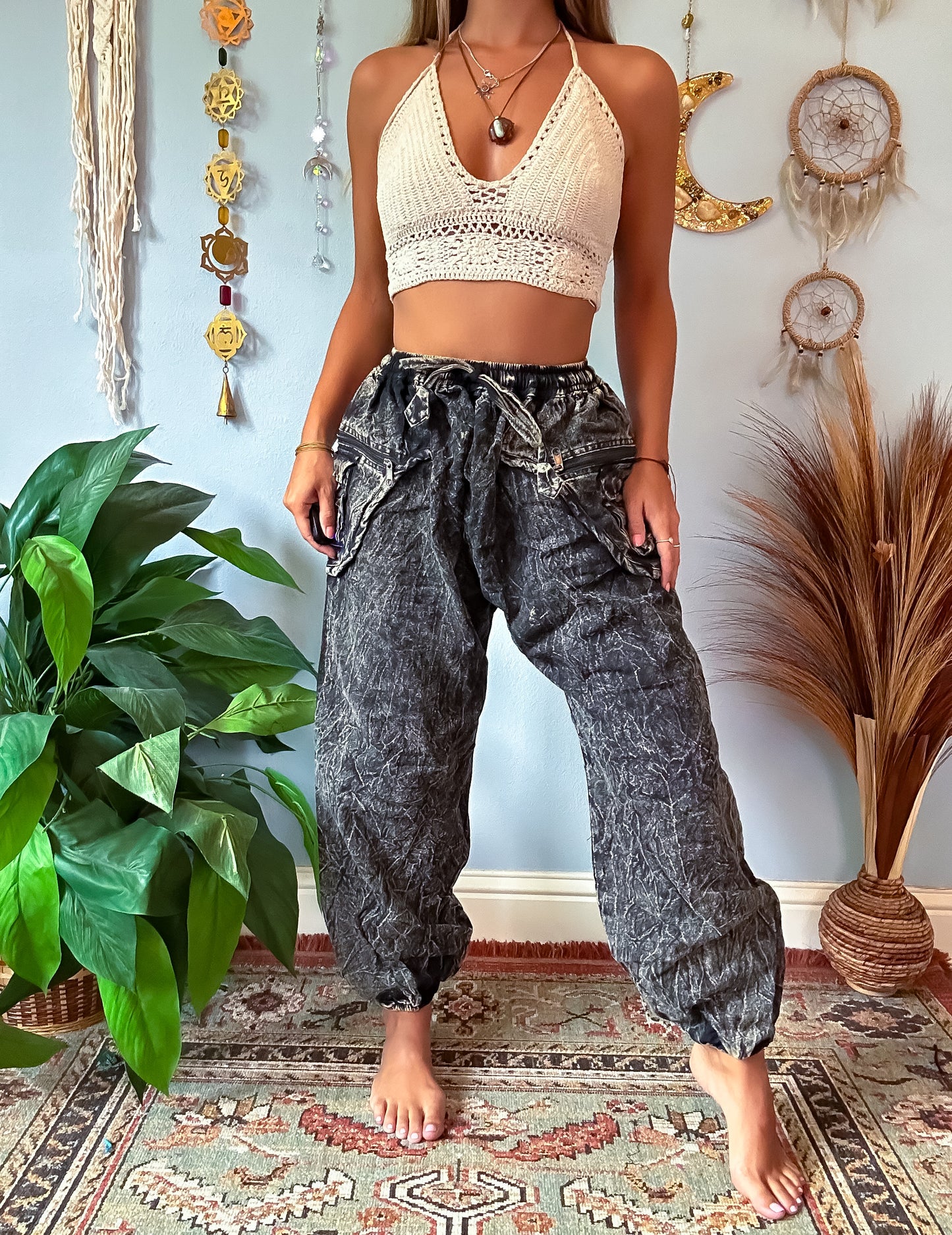CEDAR HAREM TROUSERS - STONE