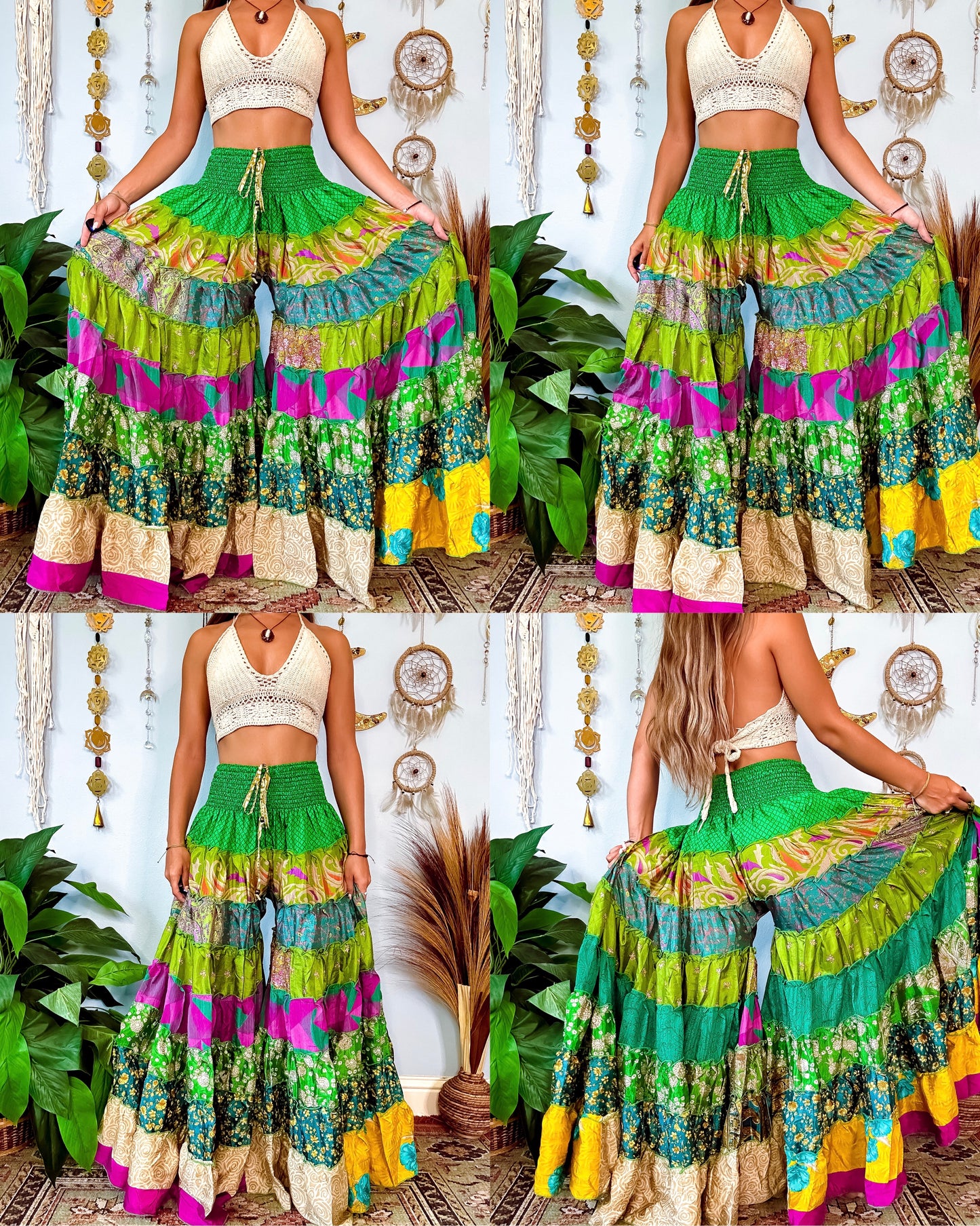 PATCHWORK TIERED PANTS