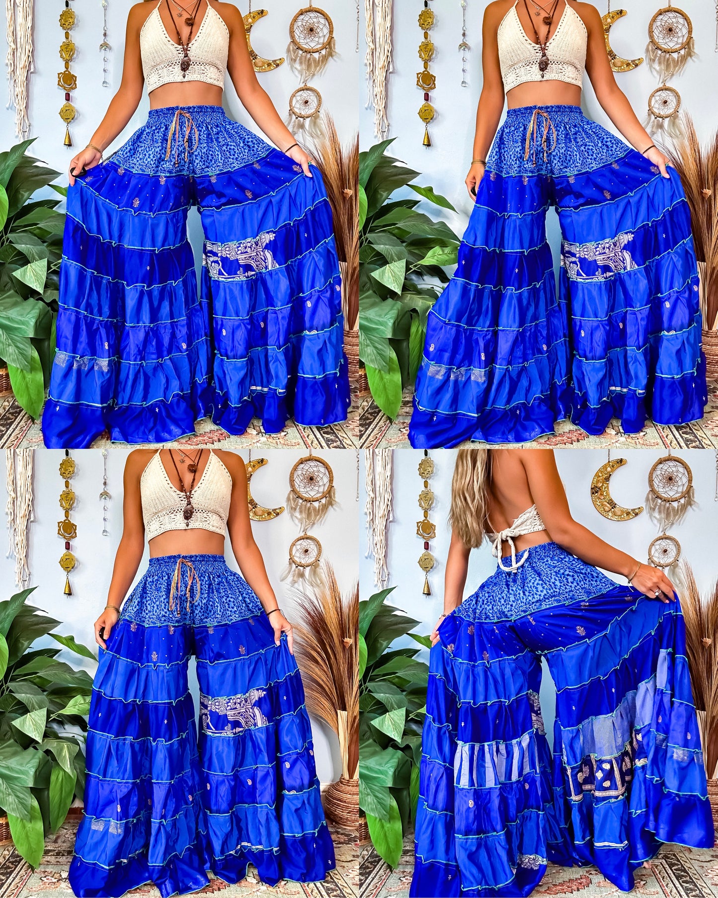PATCHWORK TIERED PANTS