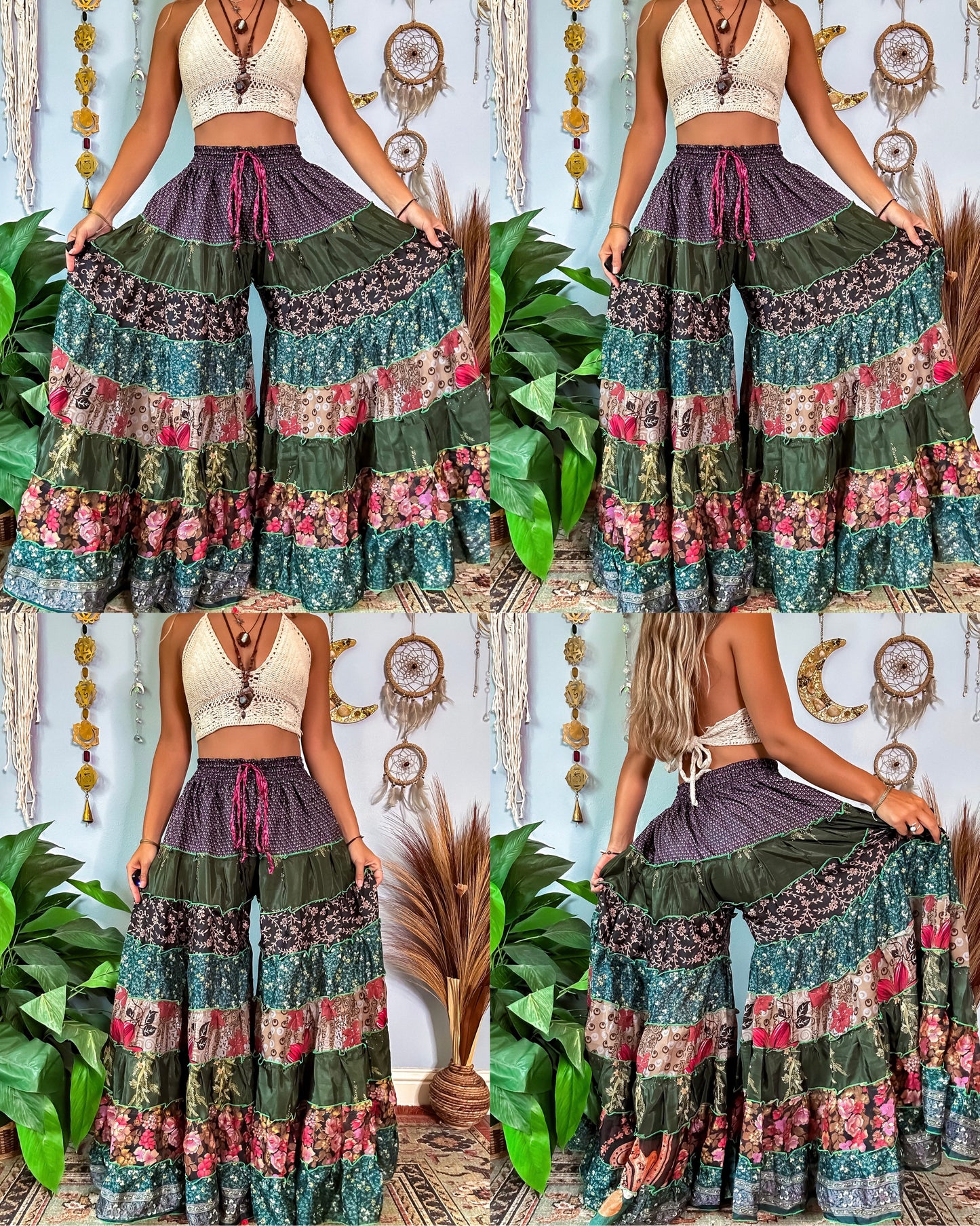 PATCHWORK TIERED PANTS