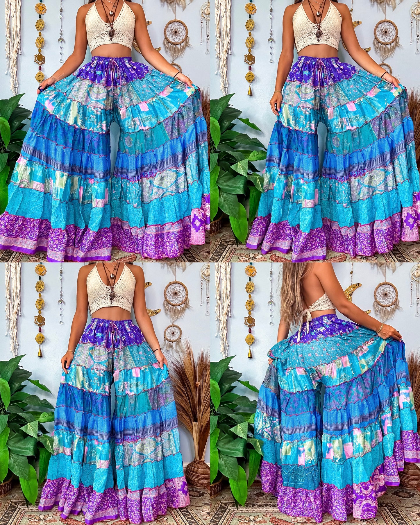 PATCHWORK TIERED PANTS (TALL)
