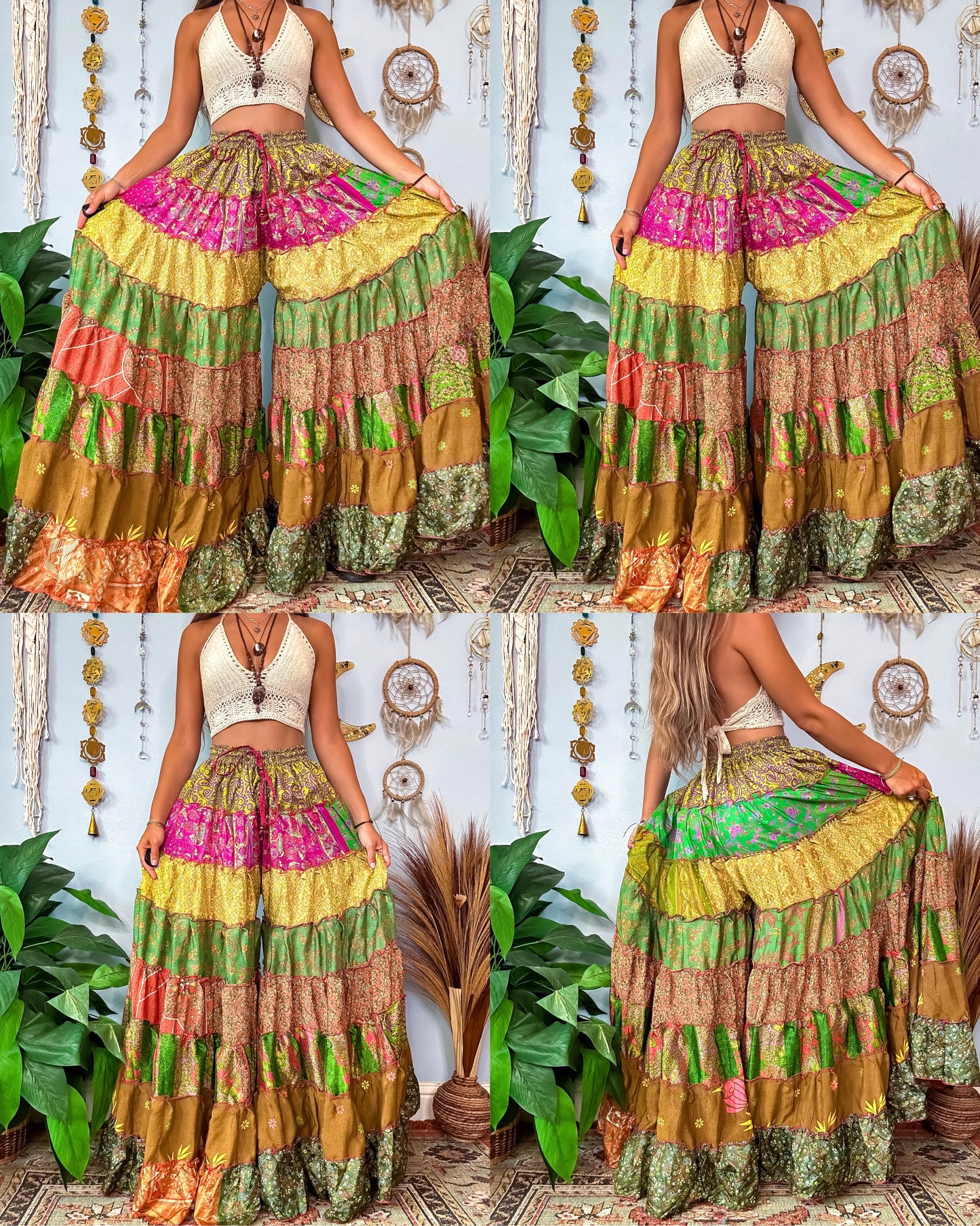 PATCHWORK TIERED PANTS (TALL)