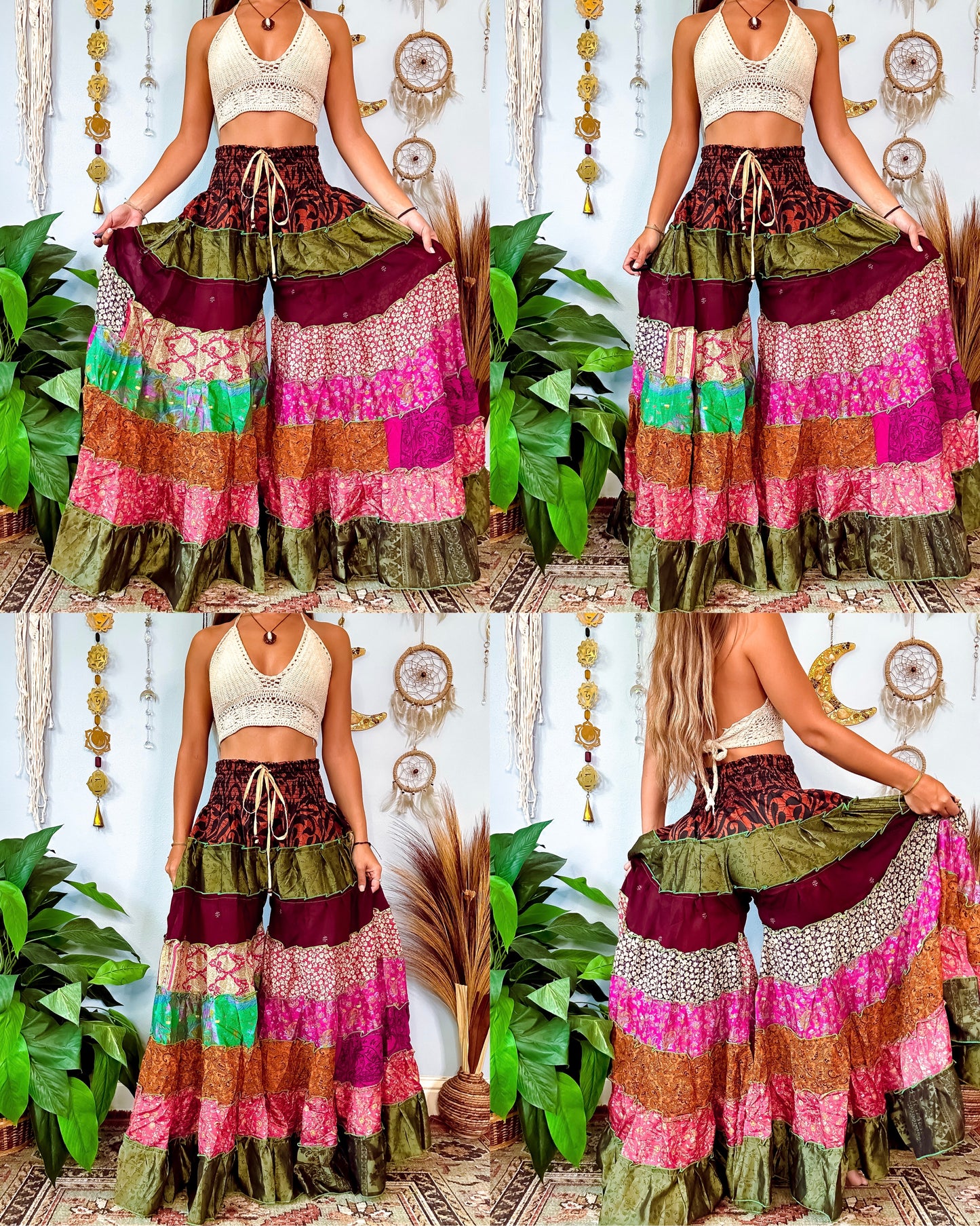 PATCHWORK TIERED PANTS