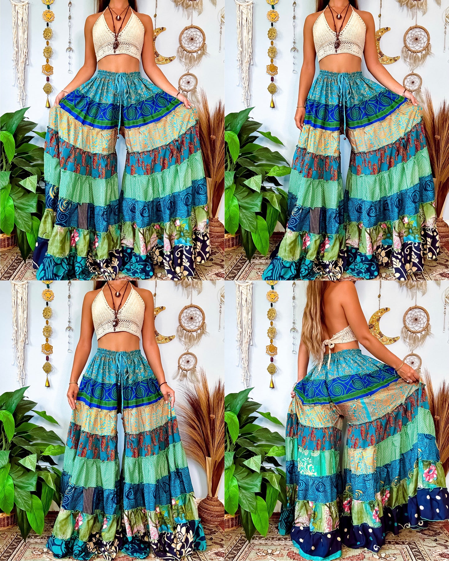 PATCHWORK TIERED PANTS (TALL)