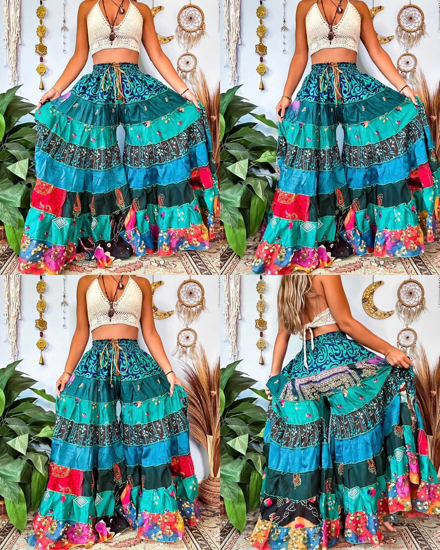 PATCHWORK TIERED PANTS