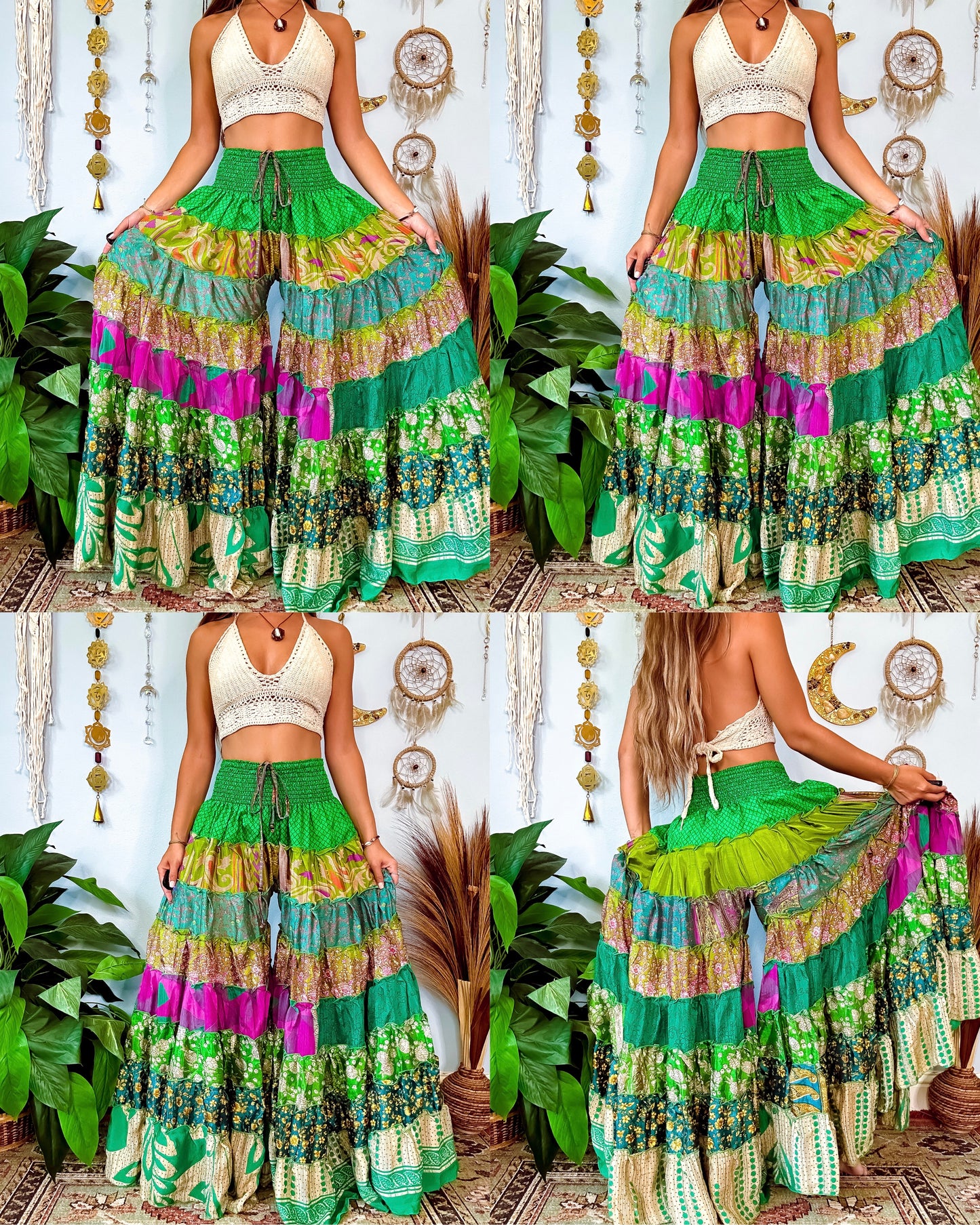 PATCHWORK TIERED PANTS