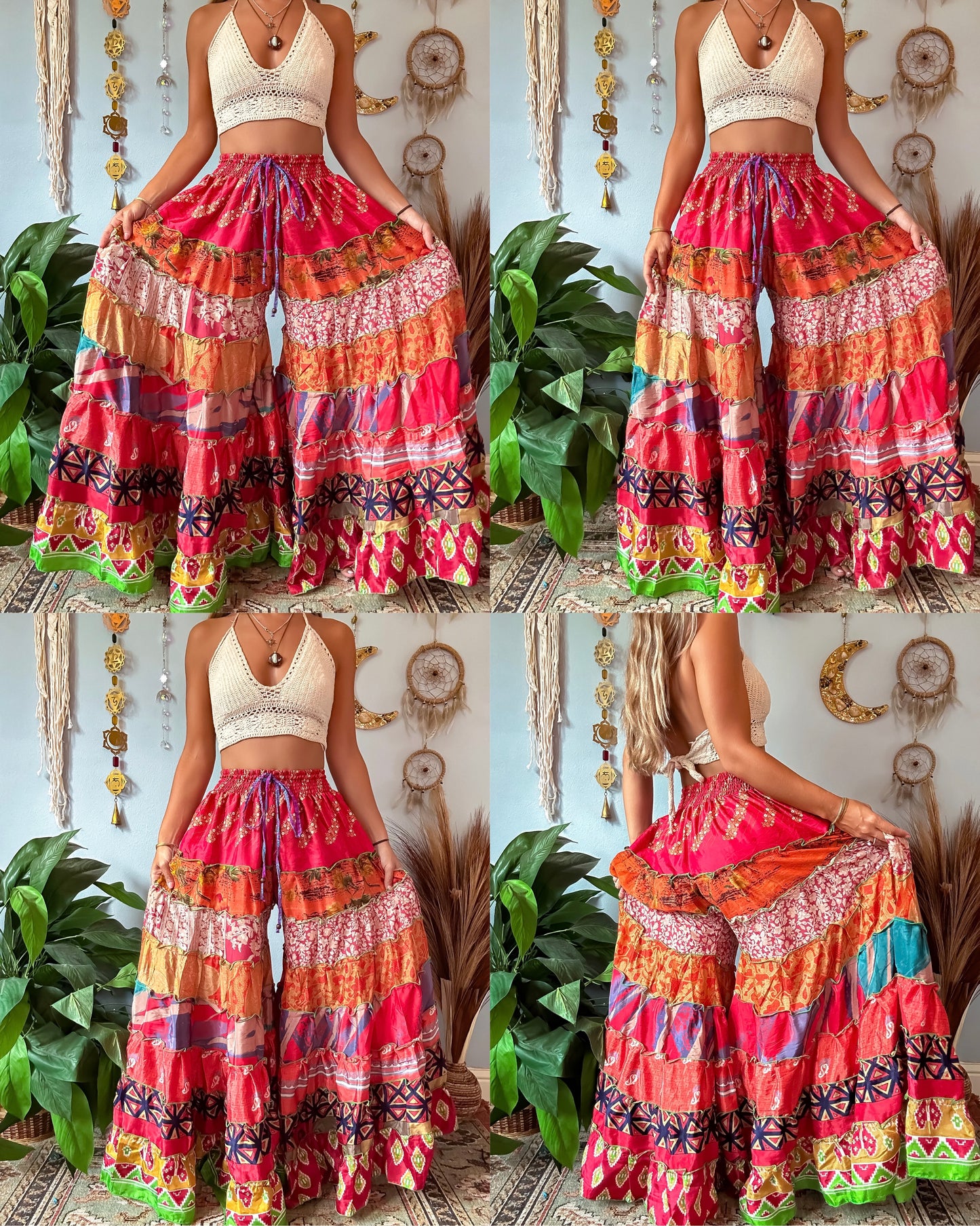 PATCHWORK TIERED PANTS