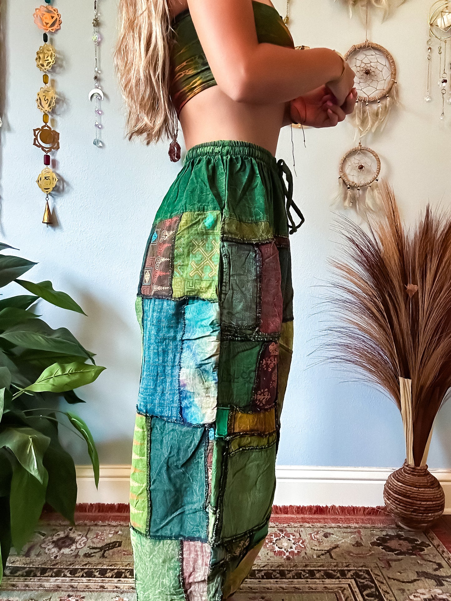 WOODLAND HAREM TROUSERS - FOREST TONED