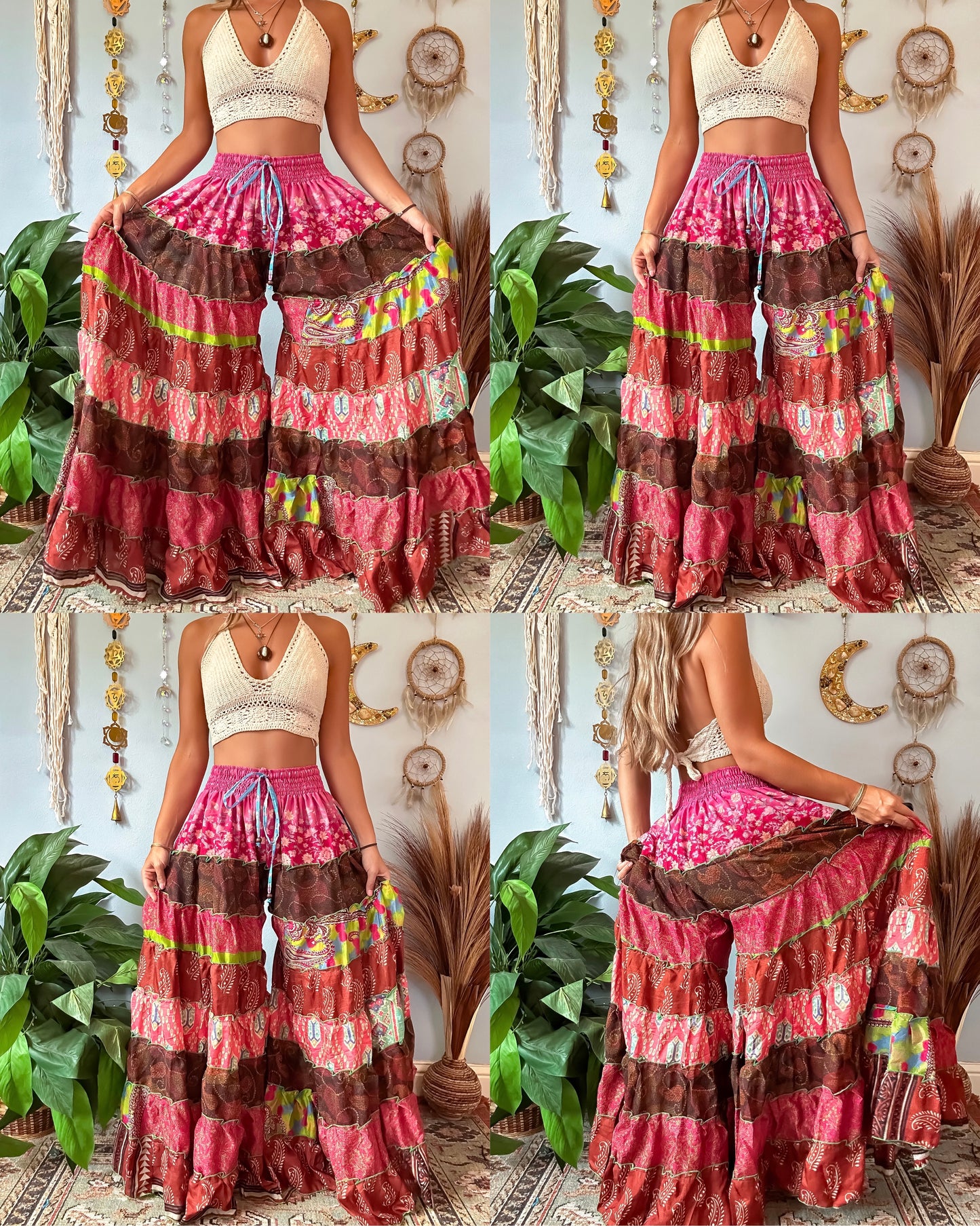 PATCHWORK TIERED PANTS